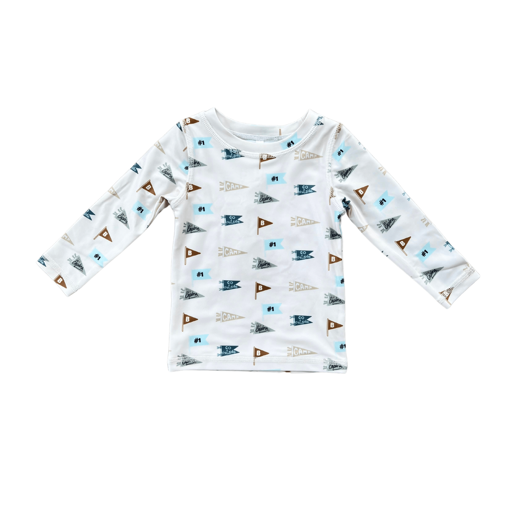 Boy's Long Sleeve Rash Guard Swim Shirt