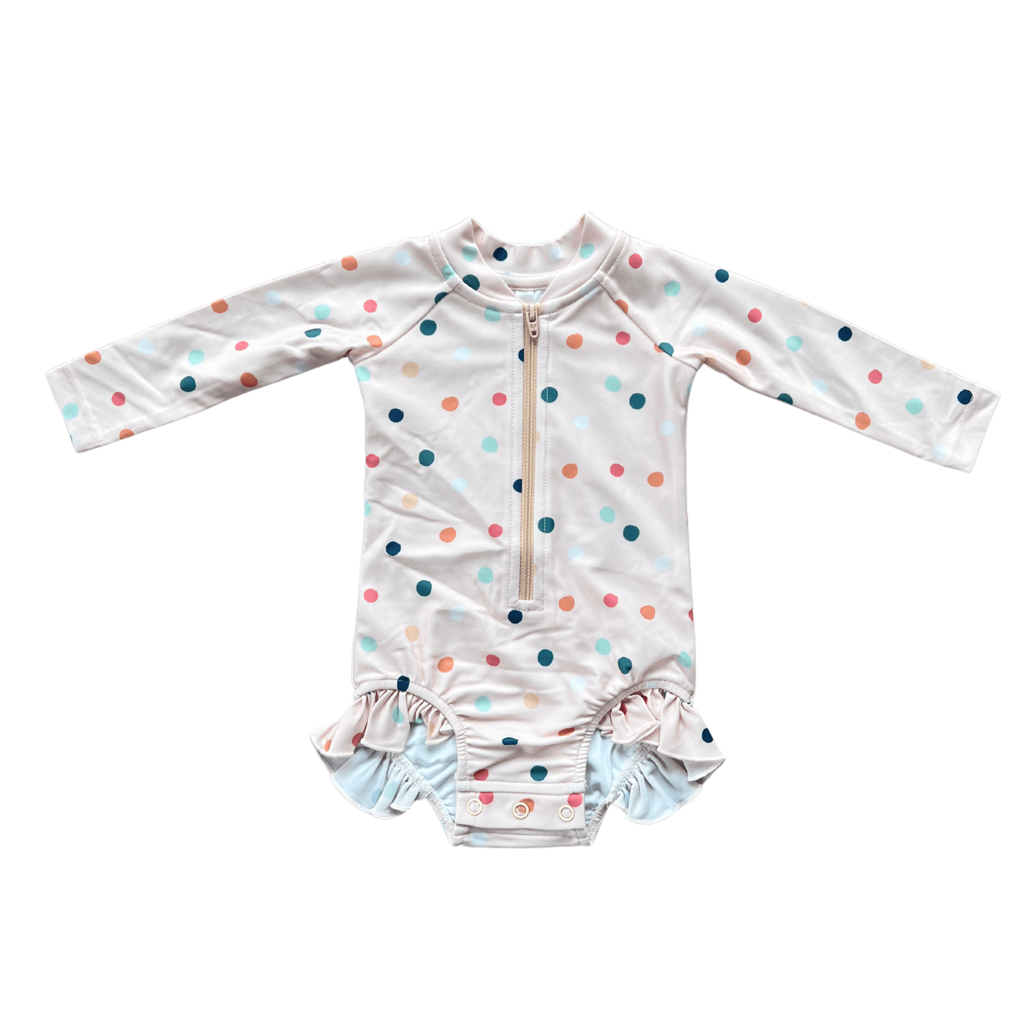 Girl's One-Piece Ruffle Rash Guard Swimsuit