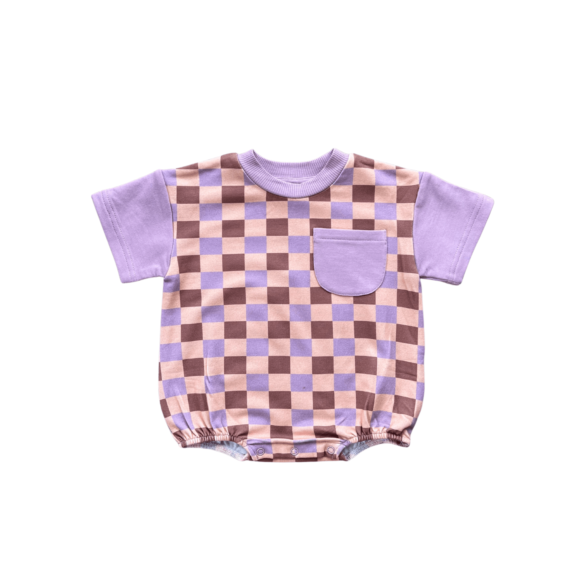Baby Girl Short Sleeve Colorblock Romper