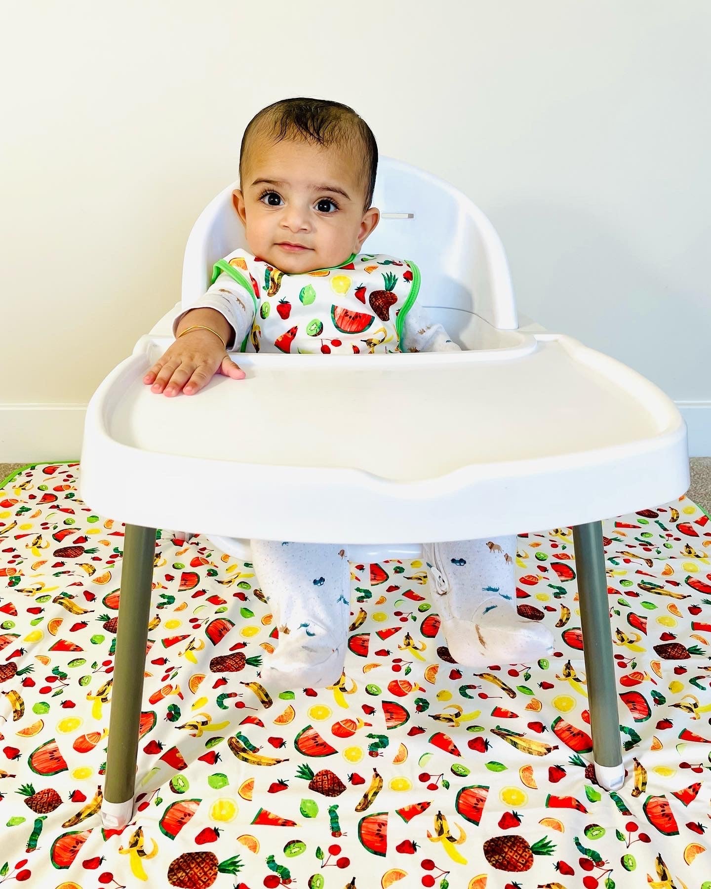 Tropical Fruit Splash Mat - from the World Of Eric Carle - A Waterproof Catch-All for Highchair Spills and More! BapronBaby