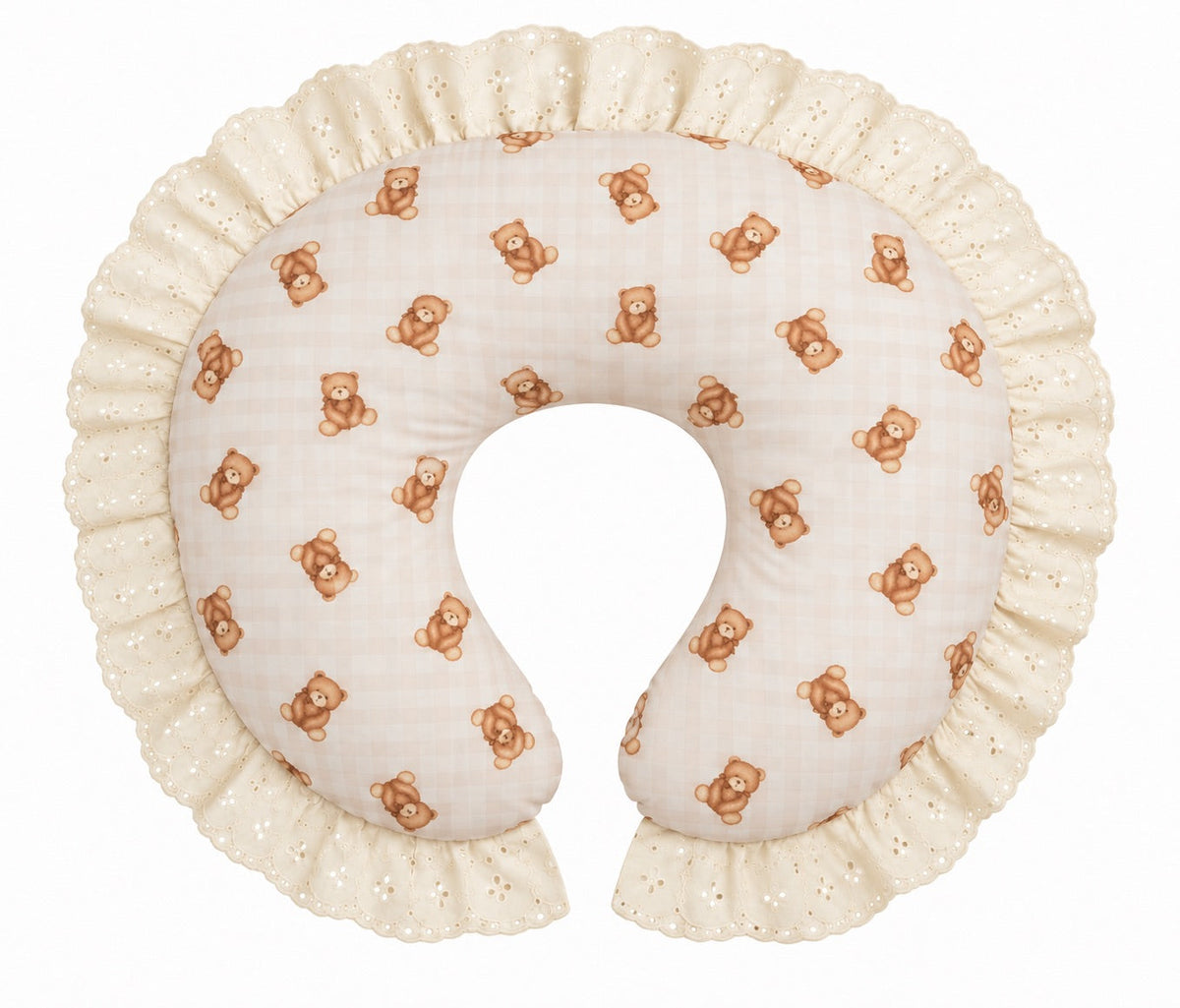 Ivory Eyelet Ruffle Original Nursing Pillow Cover