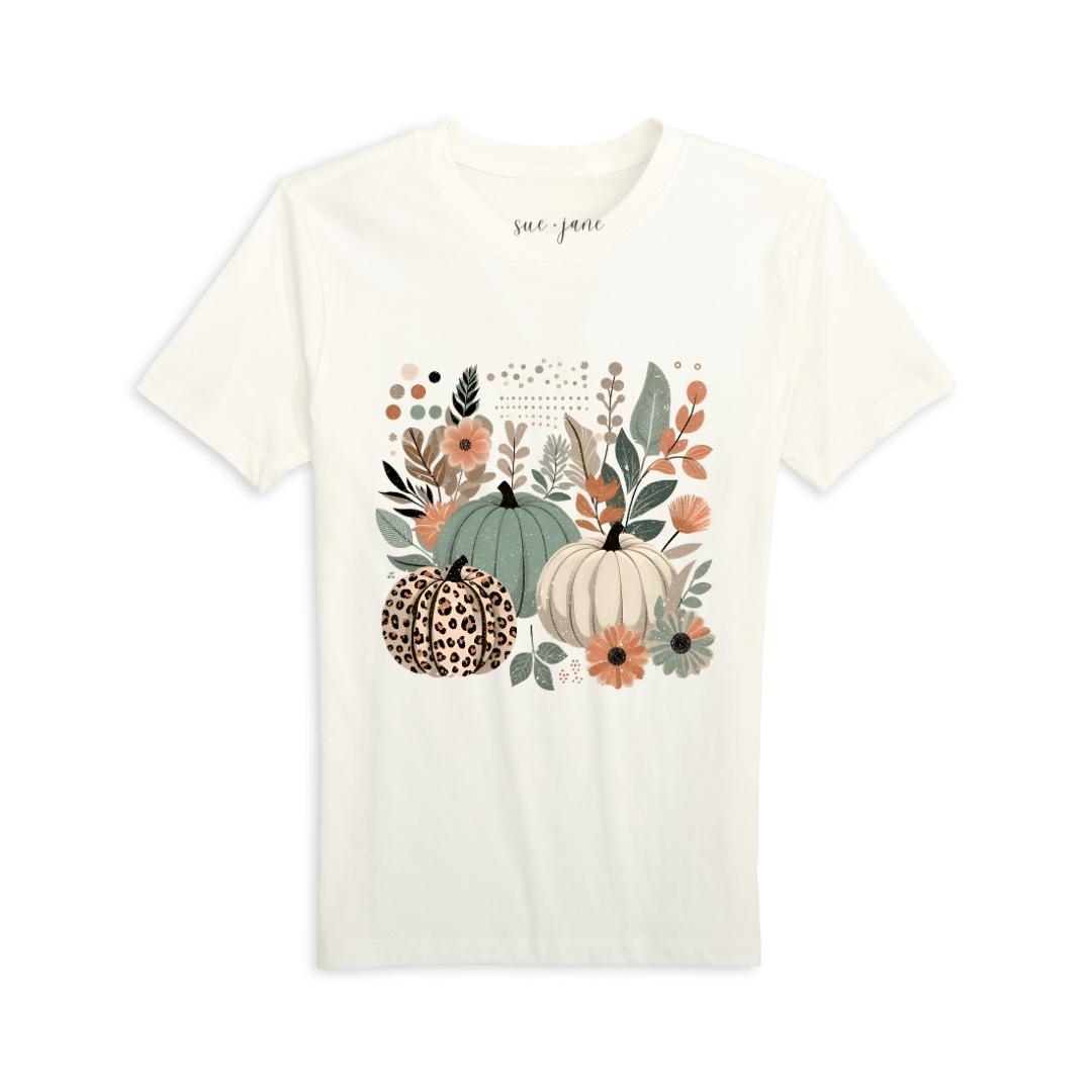 Boho Fall Florals Organic Cotton Tee