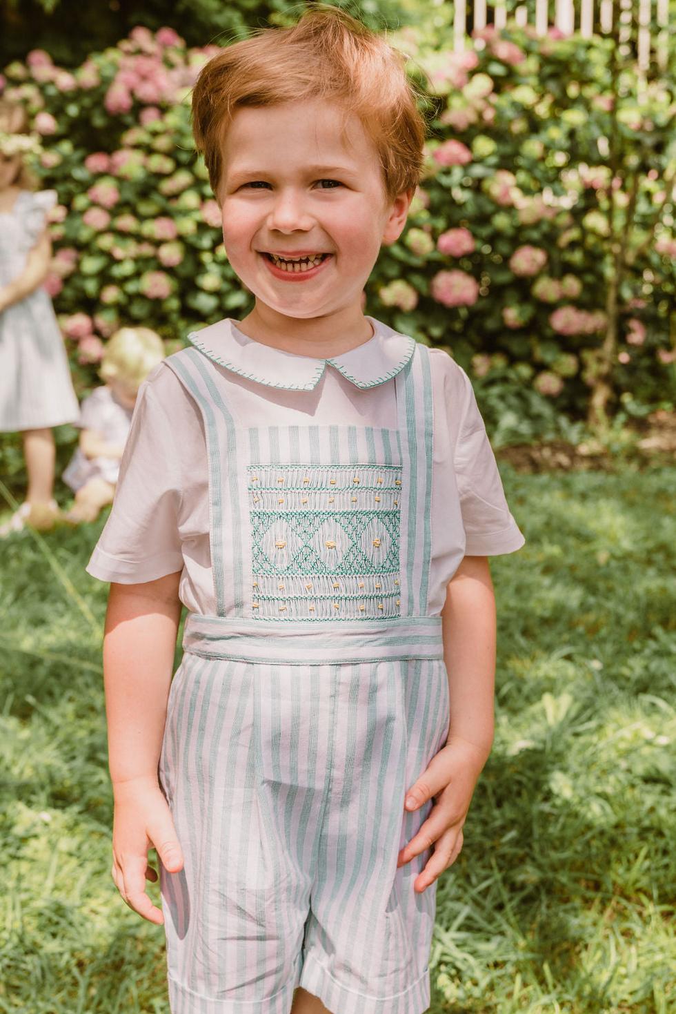 George Green Stripes Dungaree & Shirt