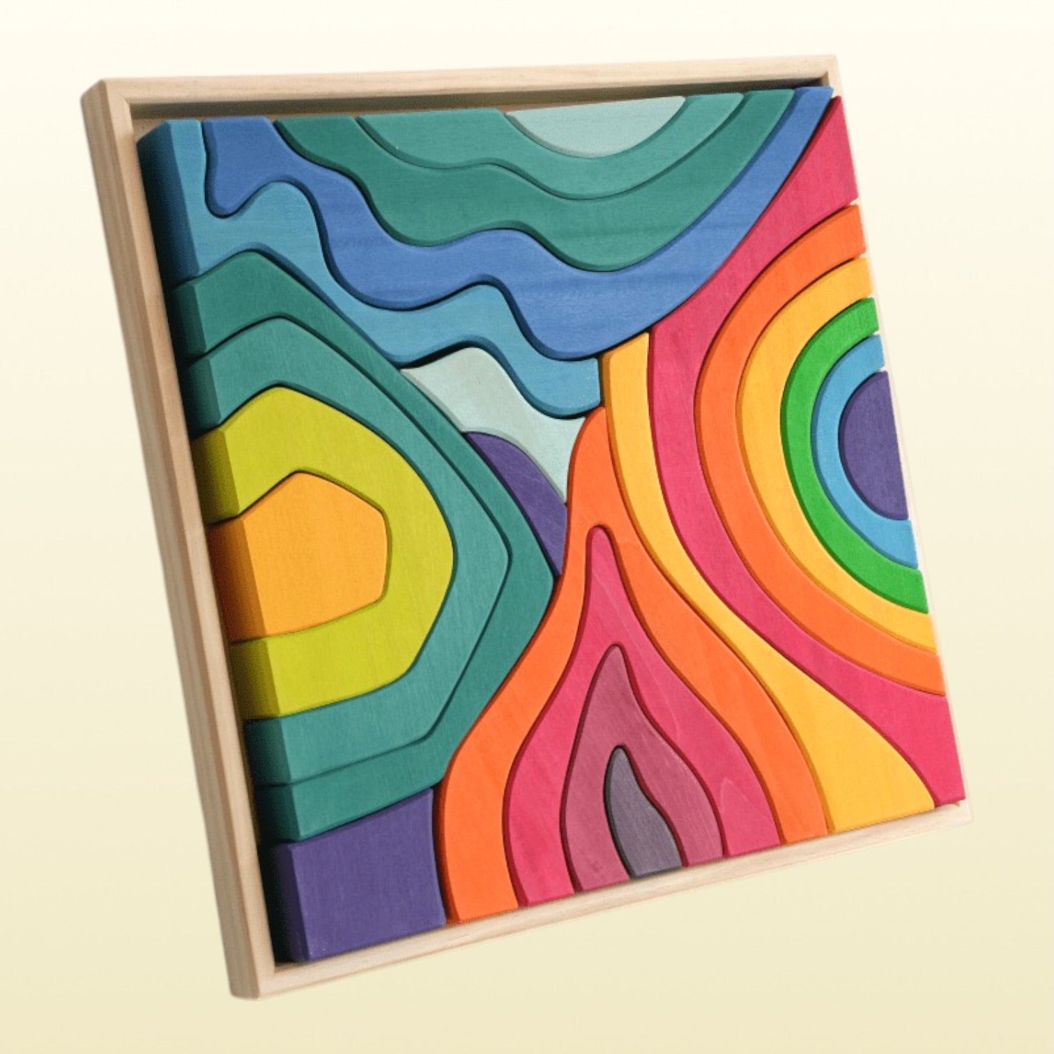 **Pre-order (Ships in 2-3 Weeks)**Large STAINED Four Elements Wooden Stacking Puzzles Building Blocks