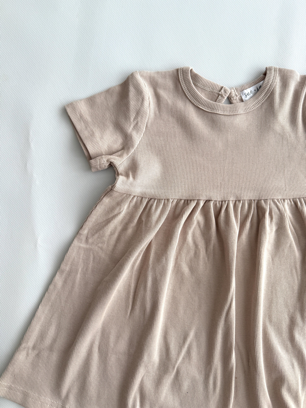 Ribbed Short Sleeve Organic Cotton Dress