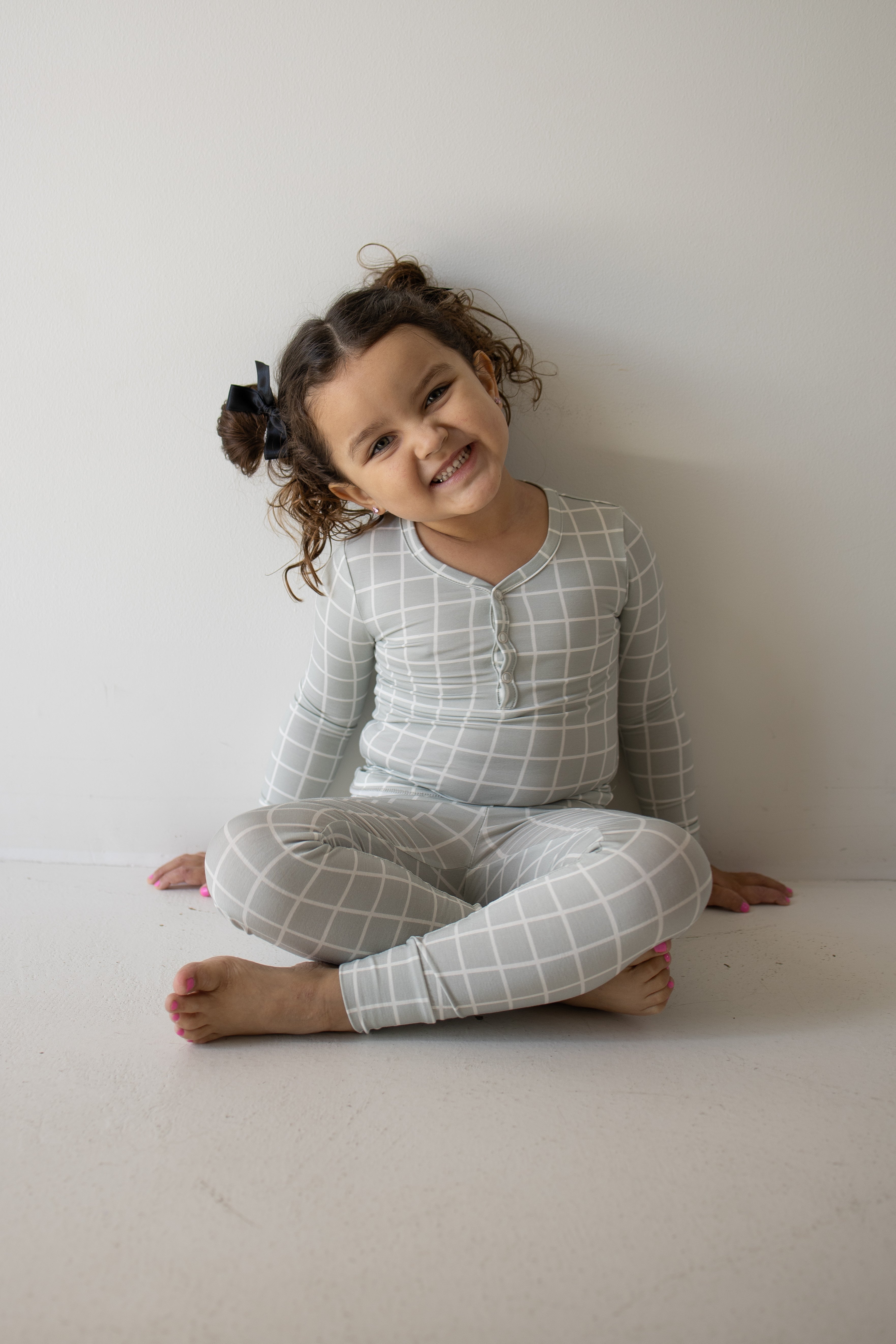 Bamboo Two Piece Pajamas | Foggy Grid