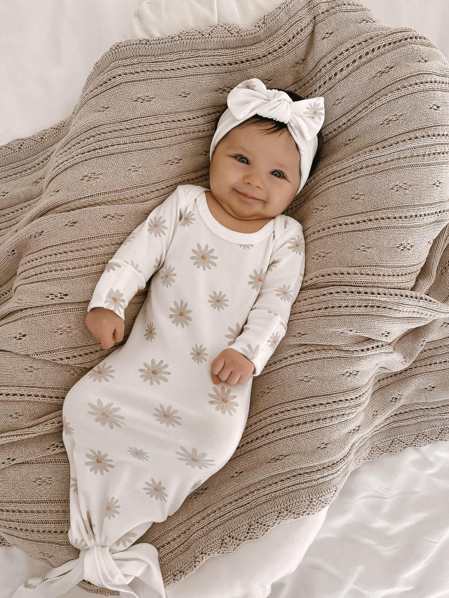 Luna + Luca Floral Knotted Gown + Bow Luna + Luca
