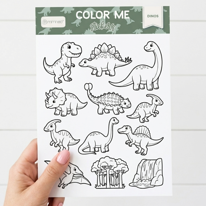 Dinos Party Color Me Stickers