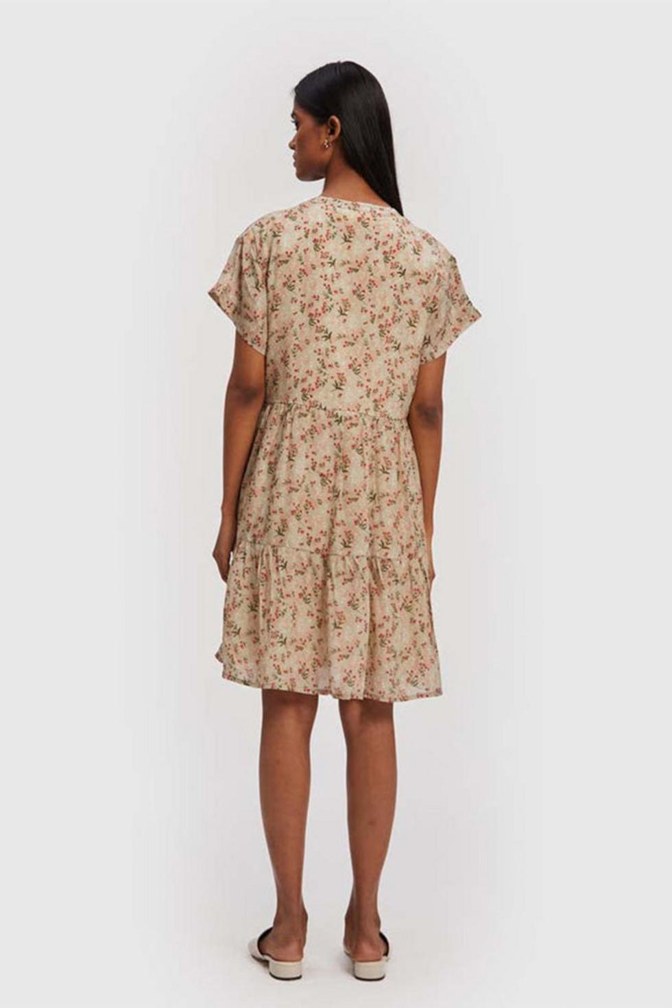 V-neck Tiered Dress - Peony Parade
