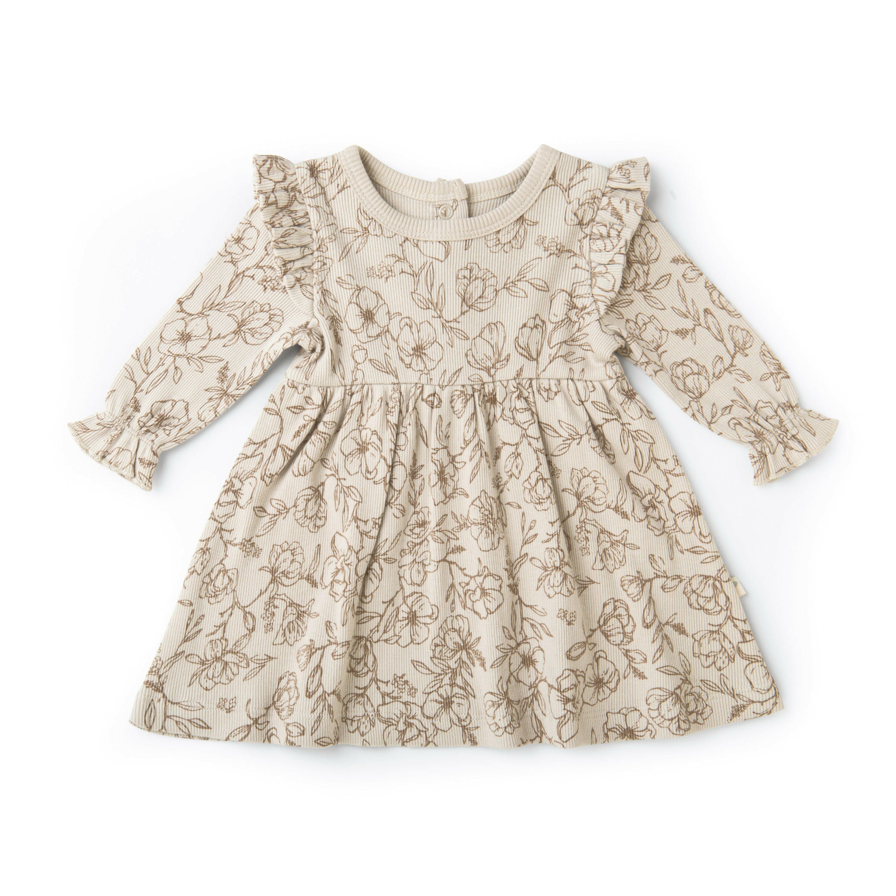 Organic Girls Ruffle Dress - Vintage Bloom Ruffle Dress Makemake Organics