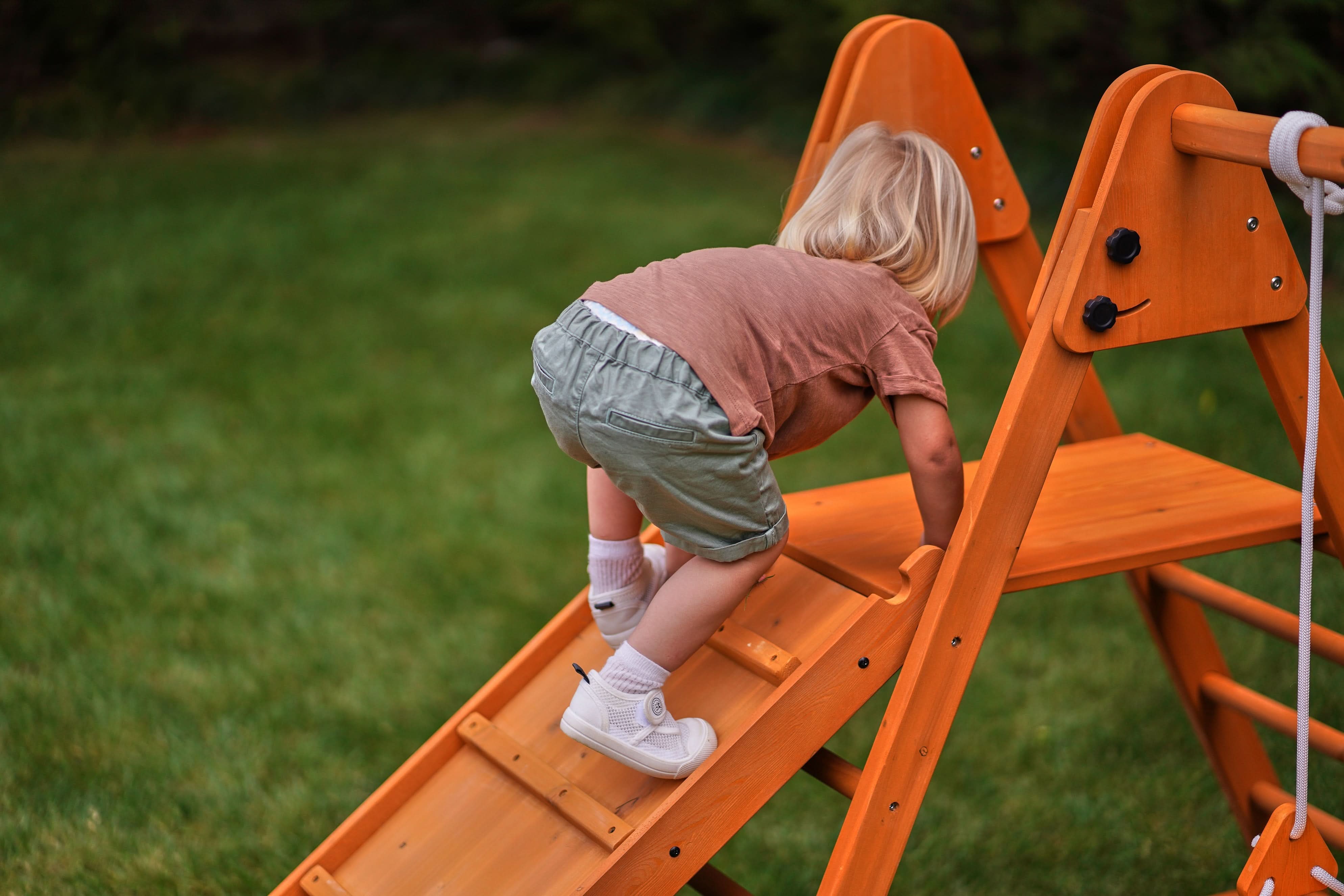 Juniper Folding Indoor & Outdoor Playset | Wooden Climber for Toddlers