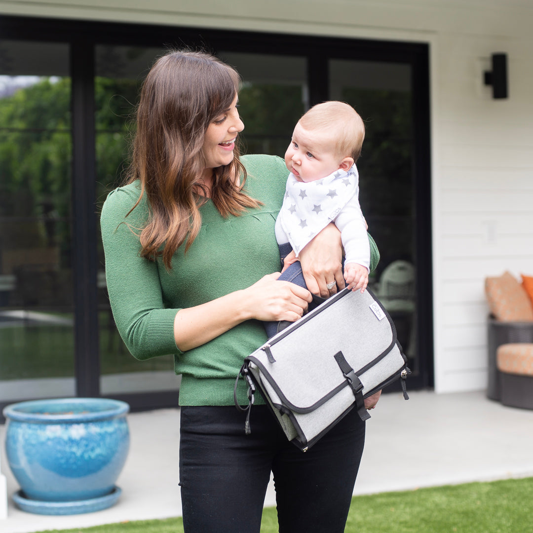 Portable Large Changing Pad in Solid Grey