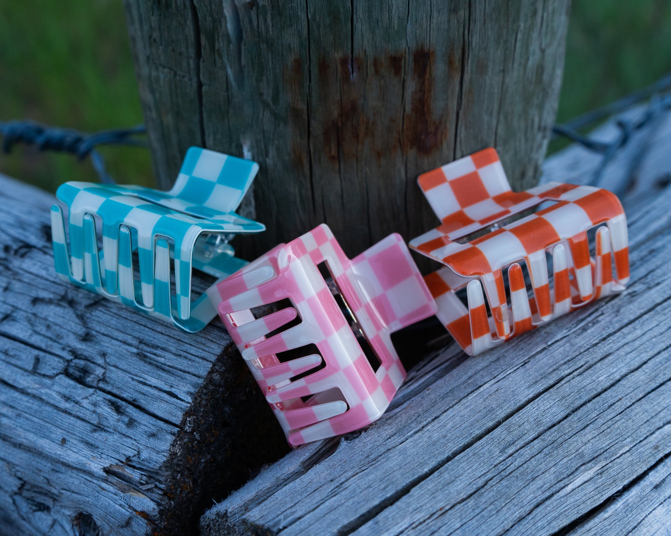 Sunny Check- Pink | Claw Clip