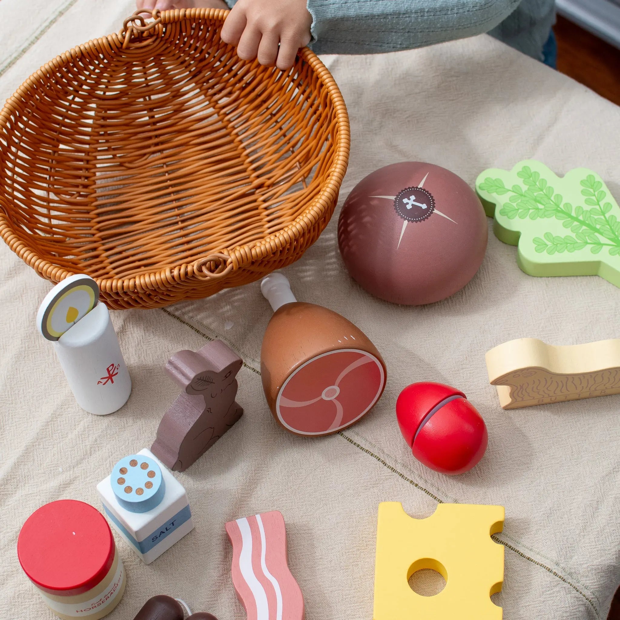 Holy Saturday Easter Basket Blessing Wooden Play Food Set- Mini Catholic Kitchen