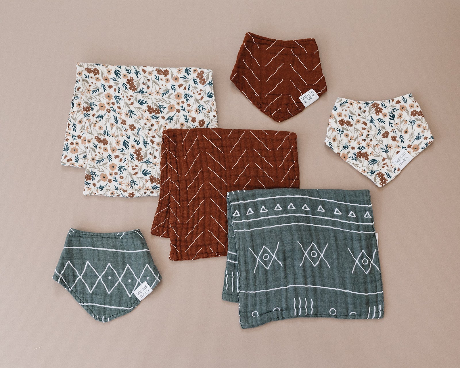 Rust Mudcloth Bib Mebie Baby