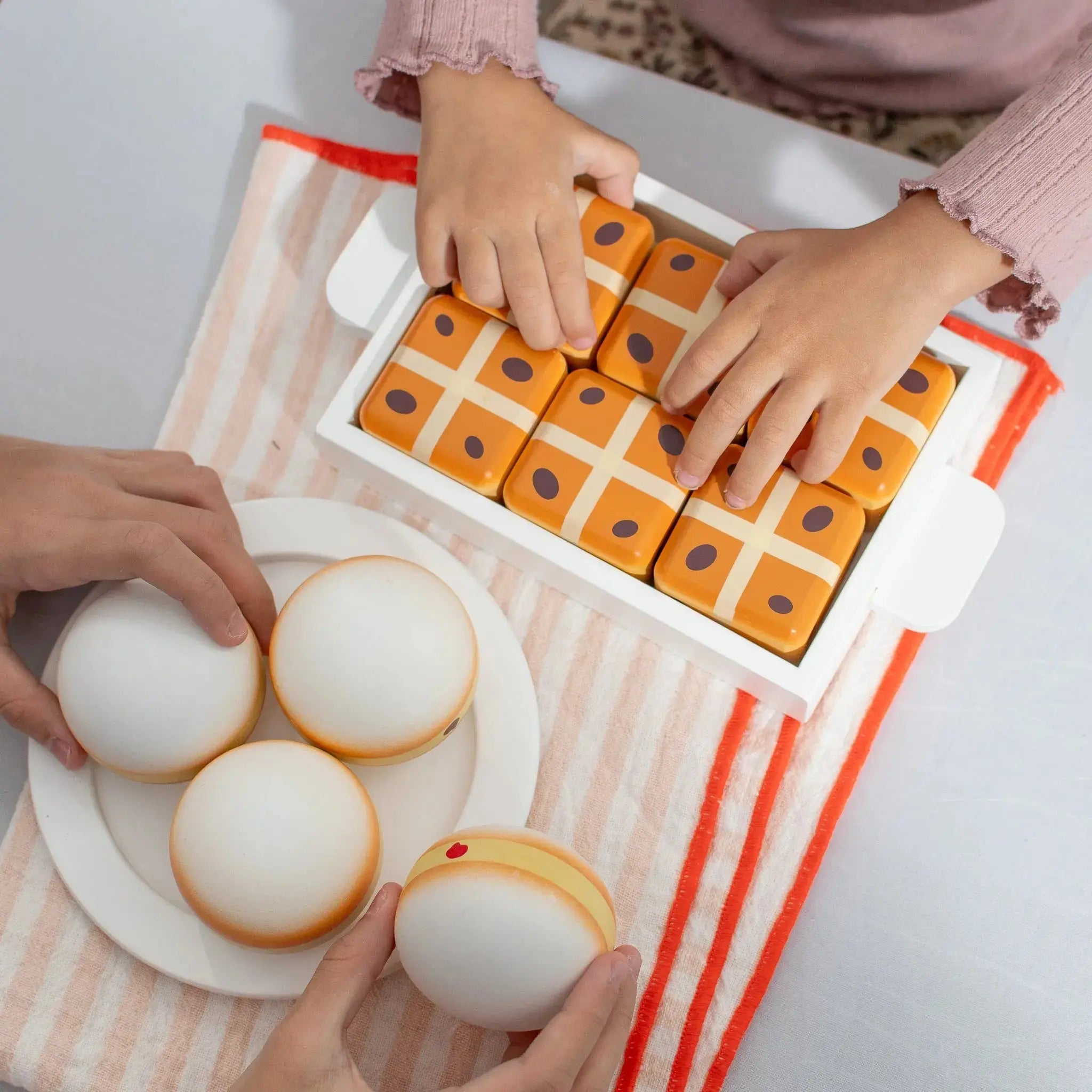 Hot Cross Buns Wooden Play Food Set- Mini Catholic Kitchen