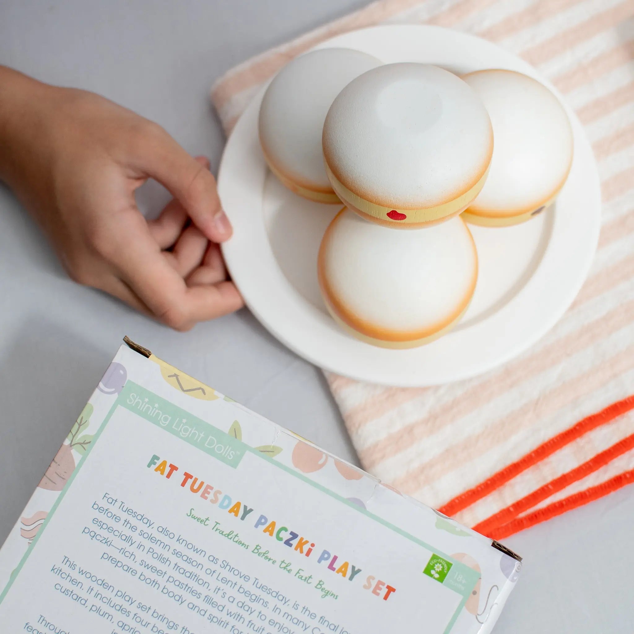 Fat Tuesday Paczki Wooden Play Food Set- Mini Catholic Kitchen