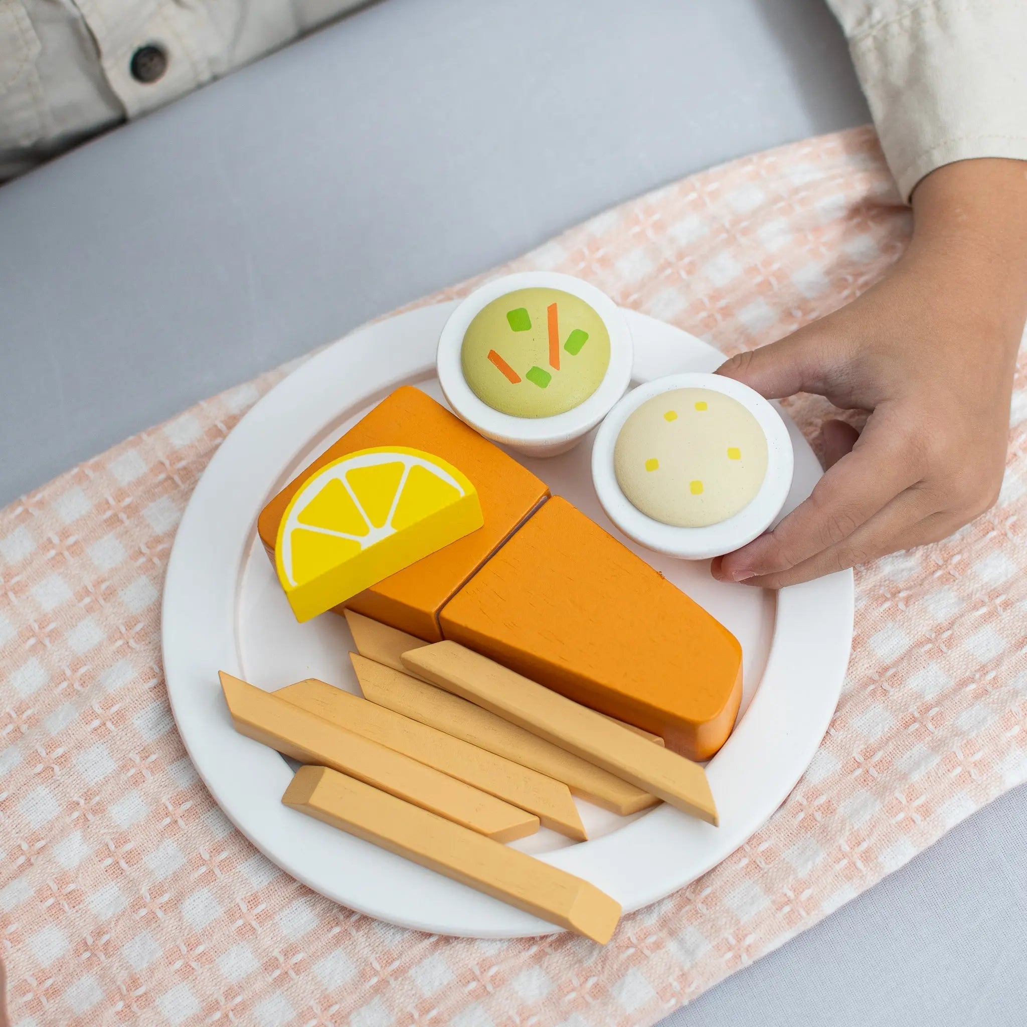 Lenten Friday Fish Fry Wooden Play Food Set - Mini Catholic Kitchen