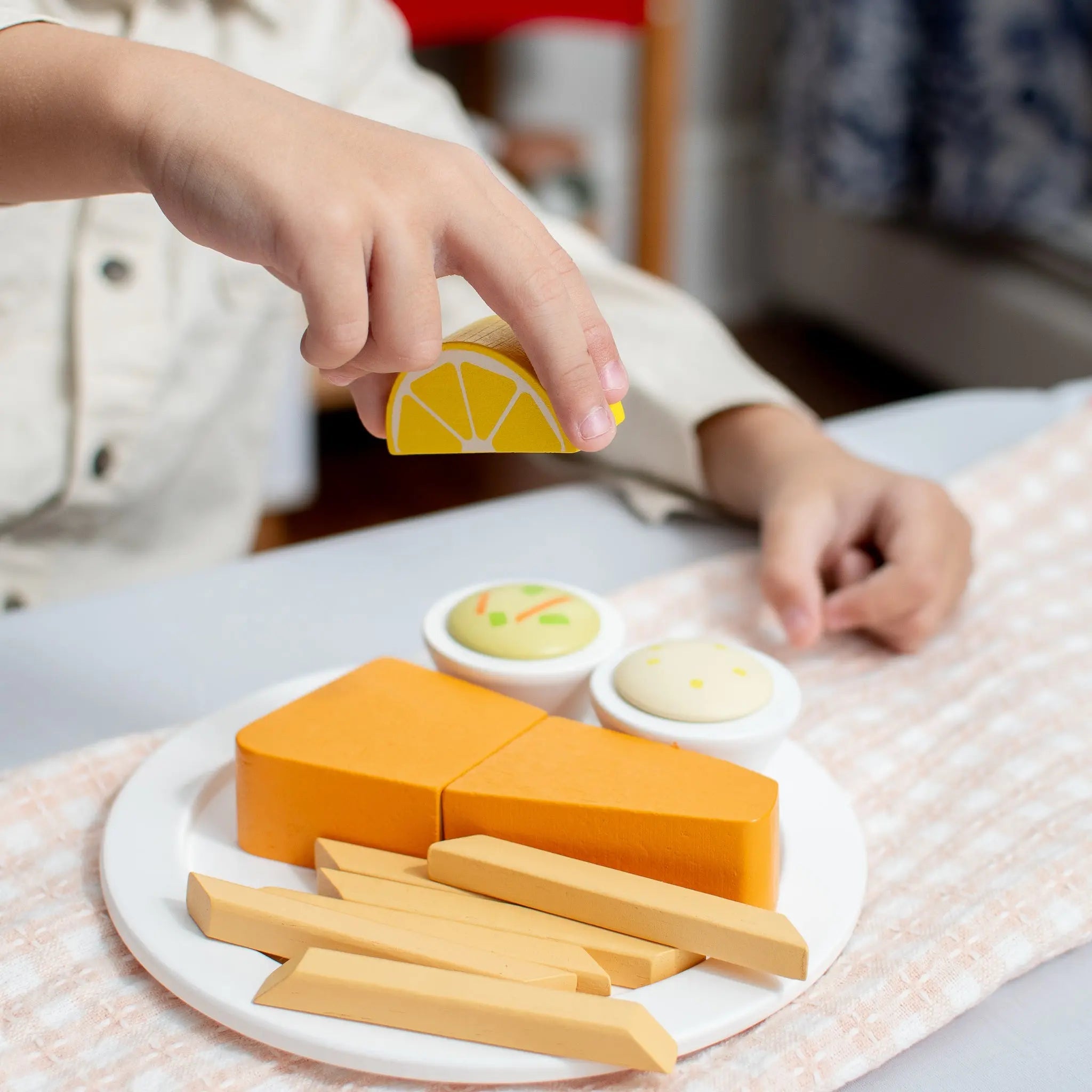 Lenten Friday Fish Fry Wooden Play Food Set - Mini Catholic Kitchen