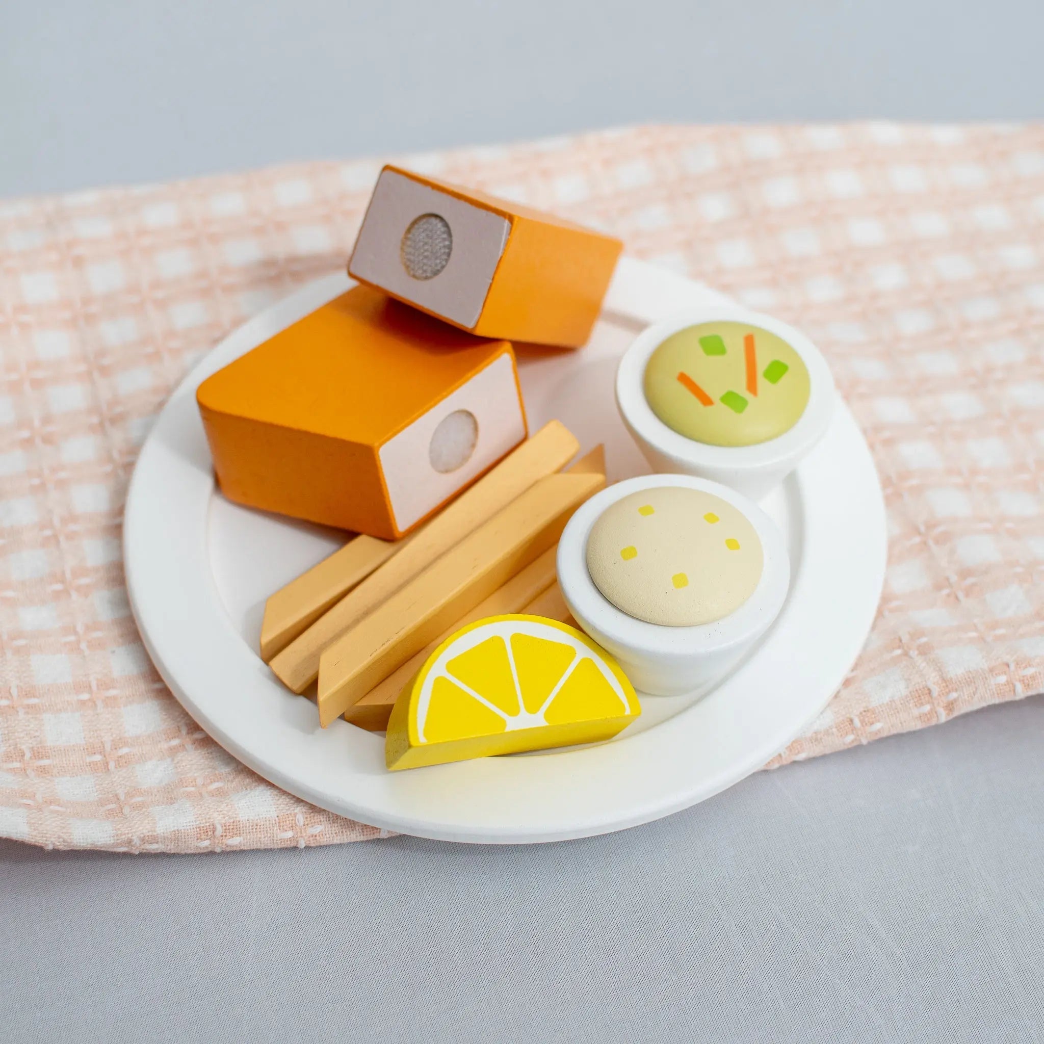 Lenten Friday Fish Fry Wooden Play Food Set - Mini Catholic Kitchen