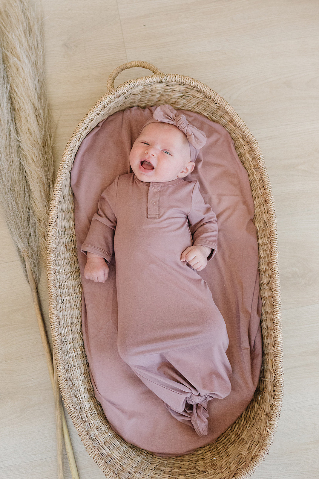 Dusty Rose Bamboo Knot Gown Mebie Baby