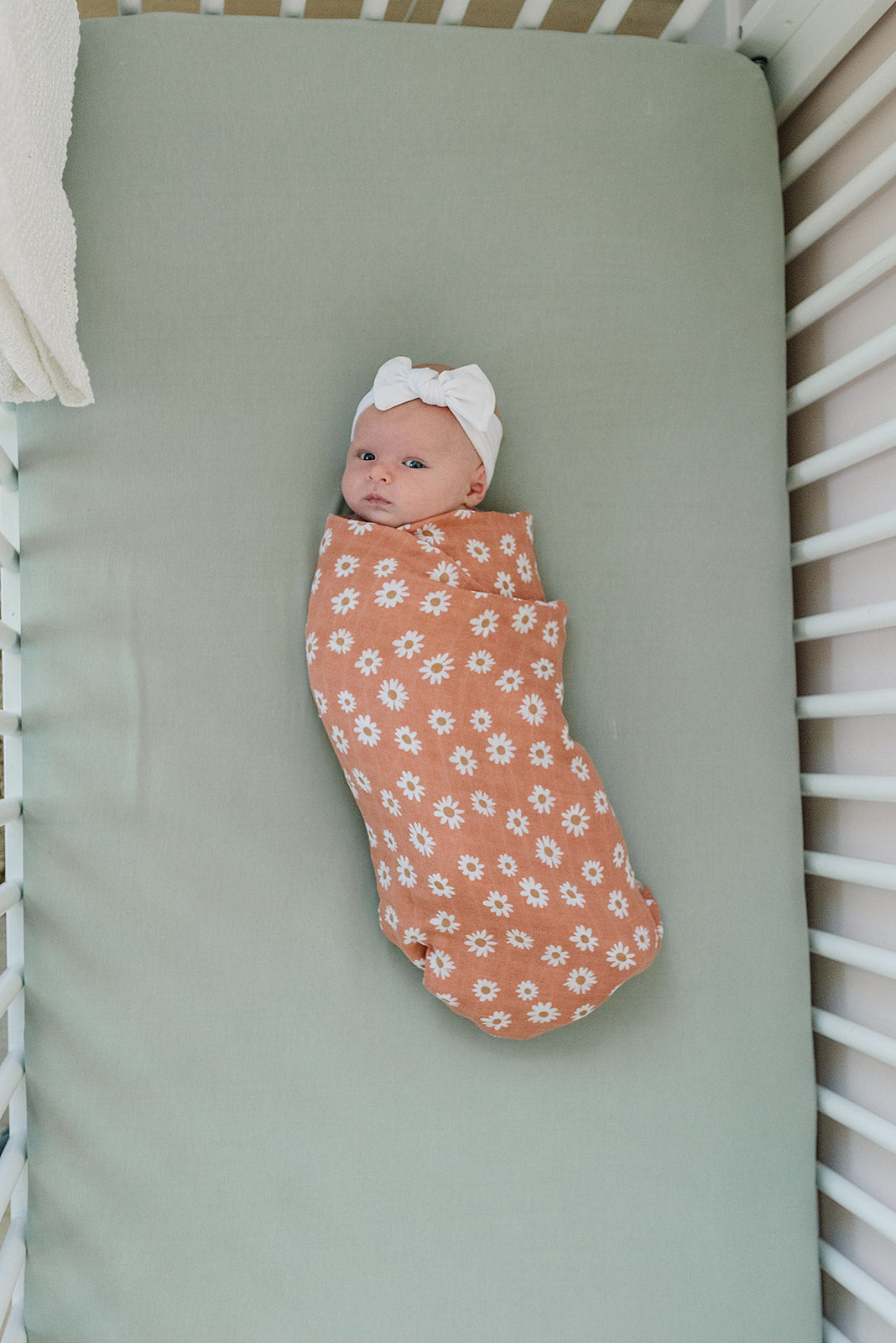 Sage Bamboo Stretch Crib Sheet Mebie Baby