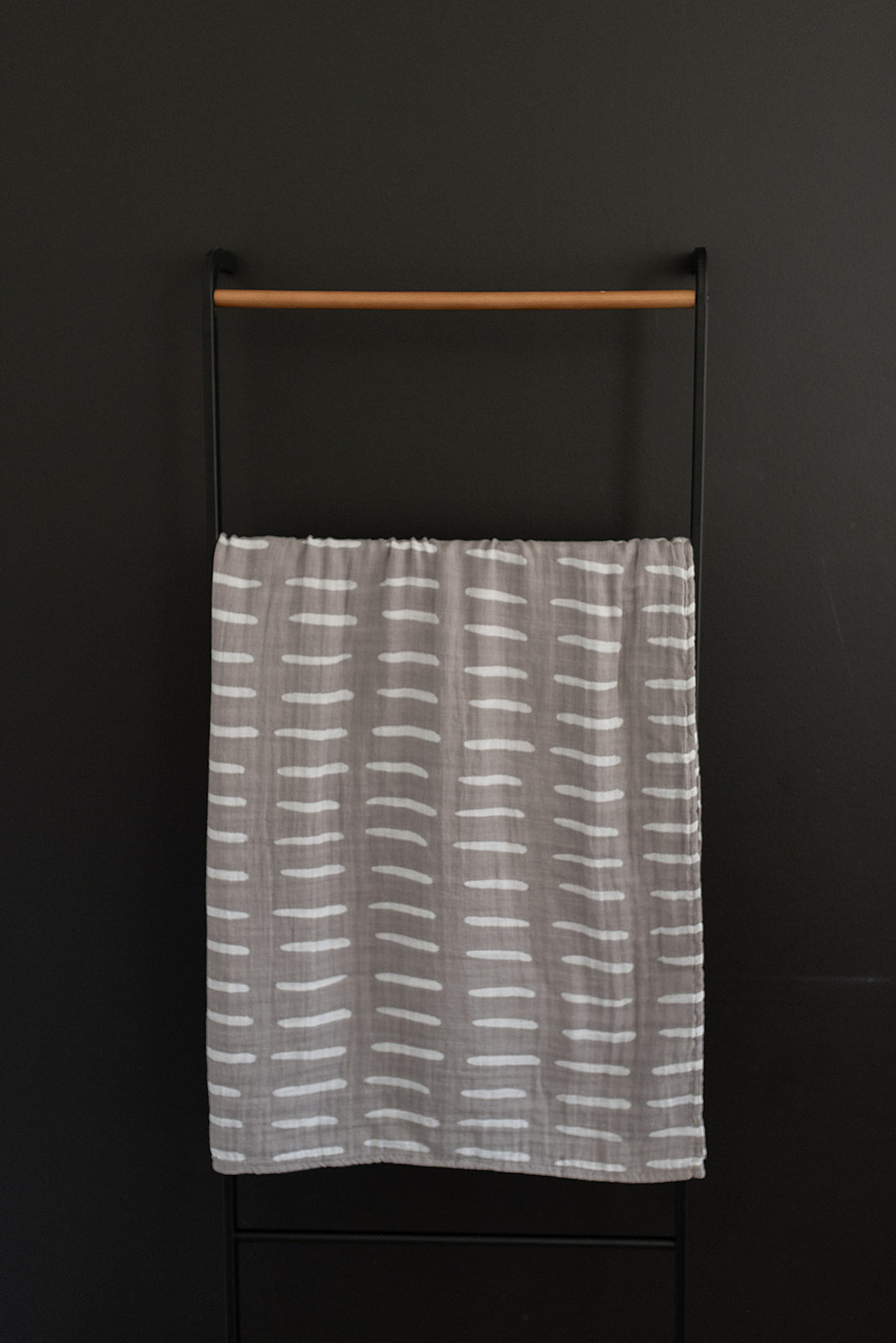 Grey Dash Muslin Swaddle Blanket Mebie Baby