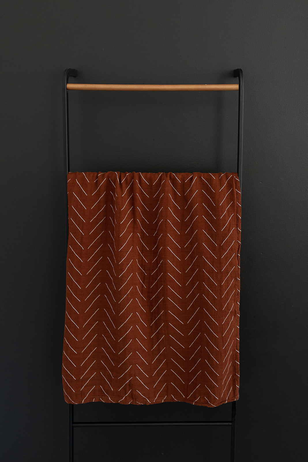 Rust Mudcloth Muslin Swaddle Blanket  Mebie Baby
