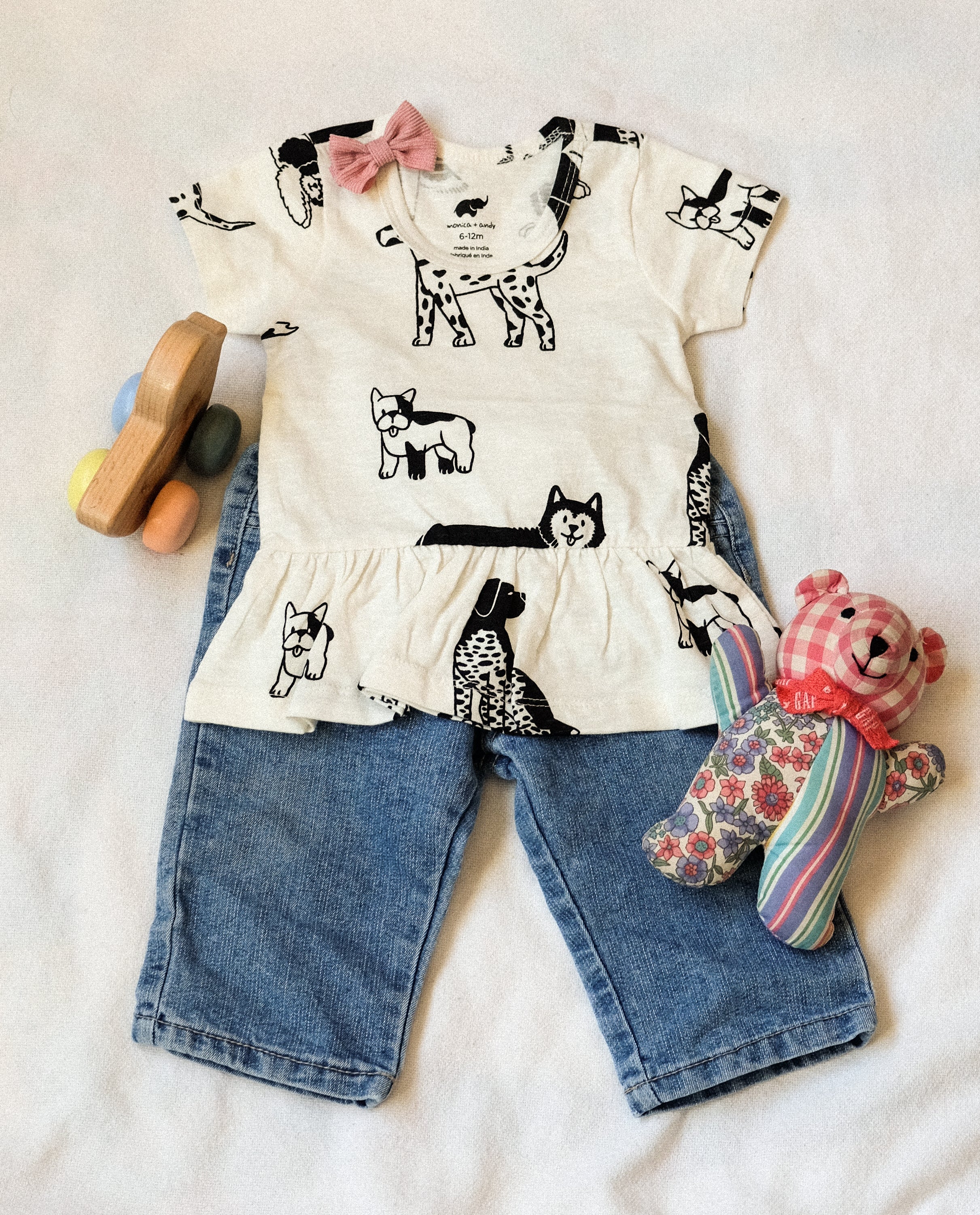 Short Sleeve Peplum Top - Puppy Love