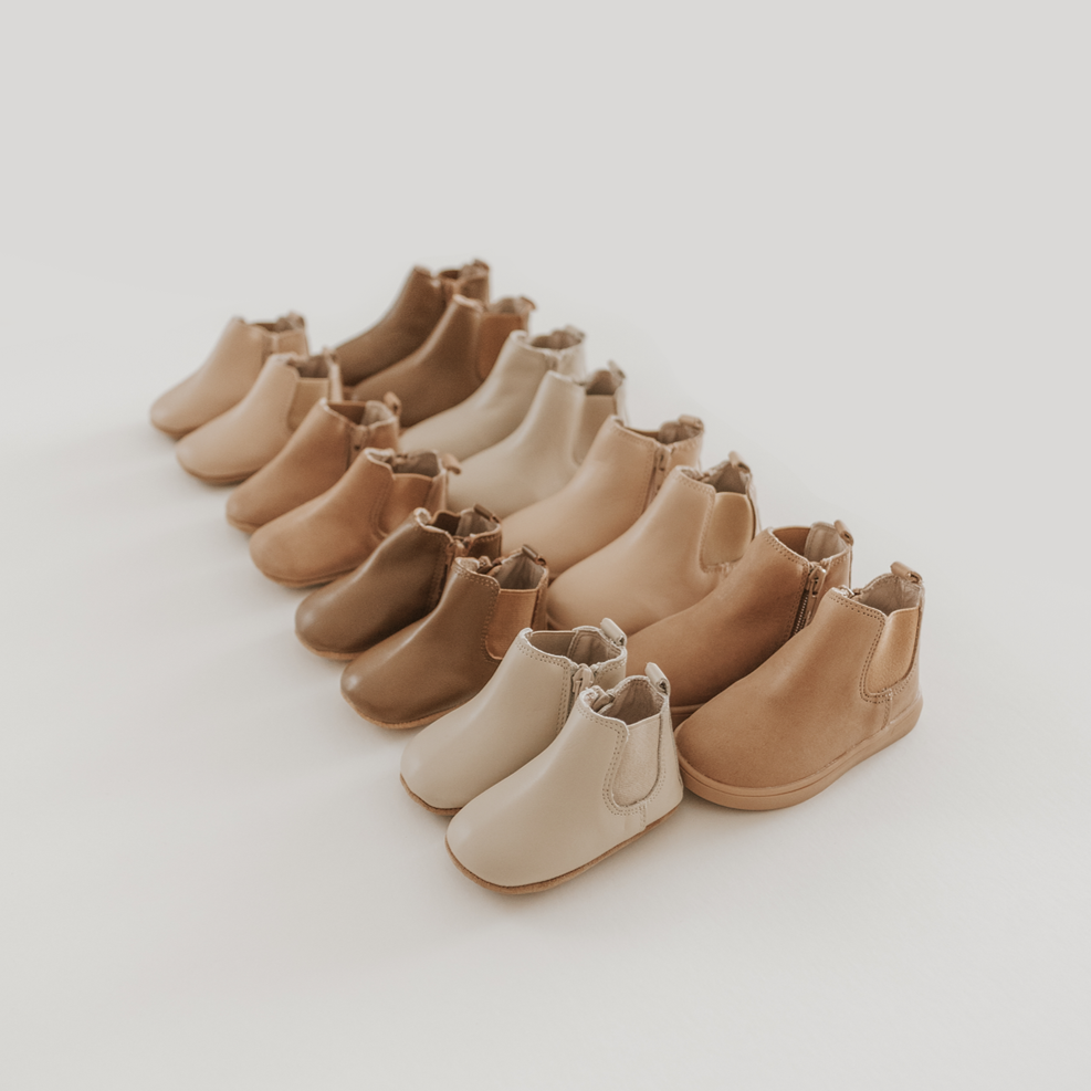 Leather Chelsea Boot | Color 'Bone' | Soft Sole Consciously Baby
