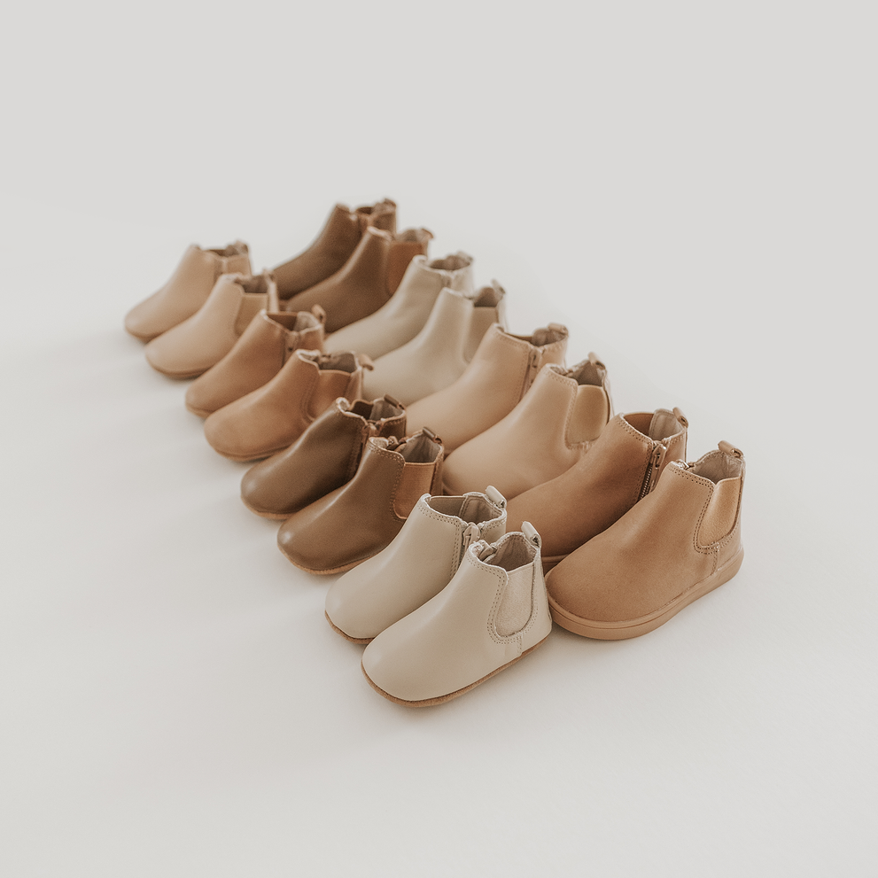 Leather Chelsea Boot | Color 'Sand' | Hard Sole Consciously Baby
