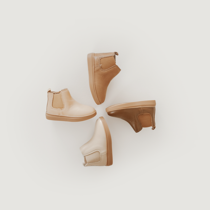 Leather Chelsea Boot | Color 'Bone' | Hard Sole Consciously Baby