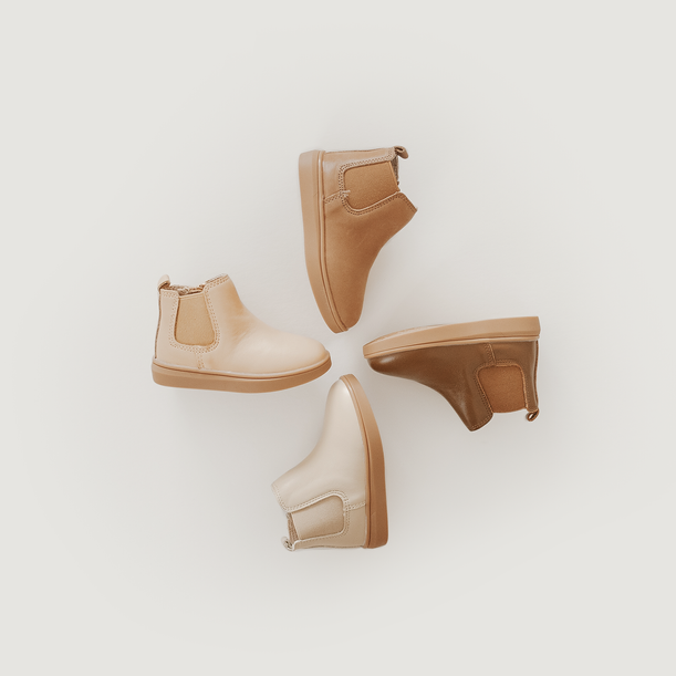 Leather Chelsea Boot | Color 'Sand' | Hard Sole Consciously Baby