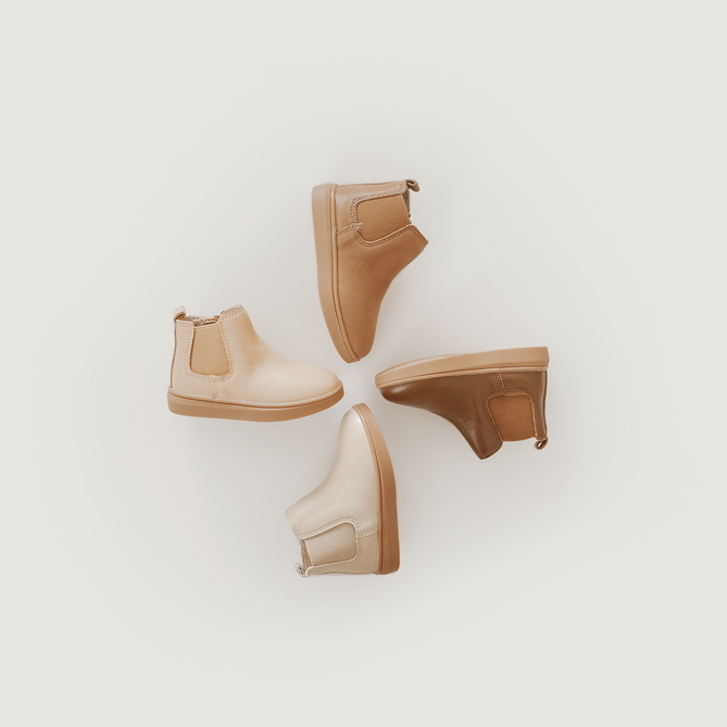 Leather Chelsea Boot | Color 'Sand' | Soft Sole Consciously Baby