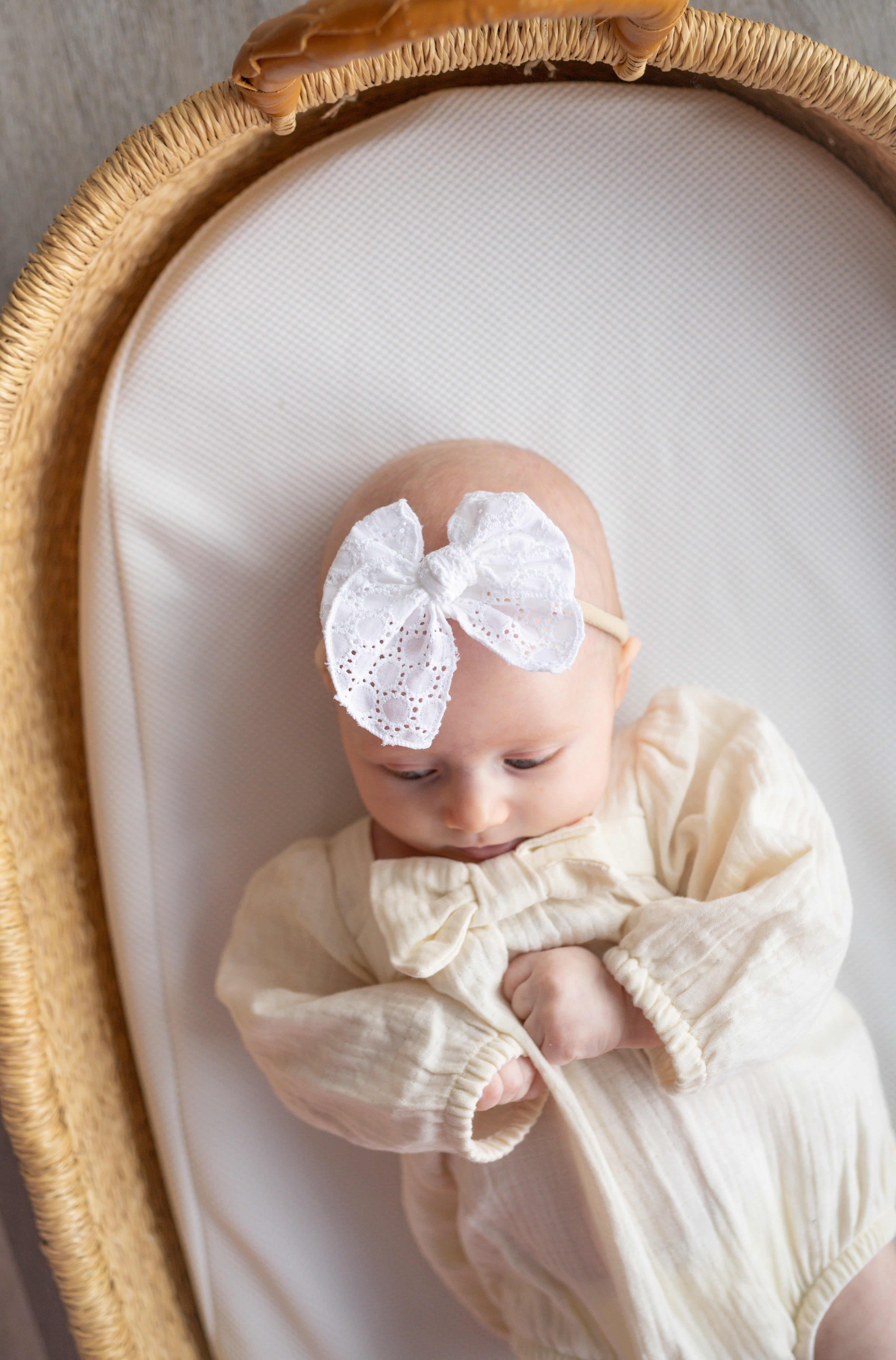 White Eyelet | Petite Party Bow