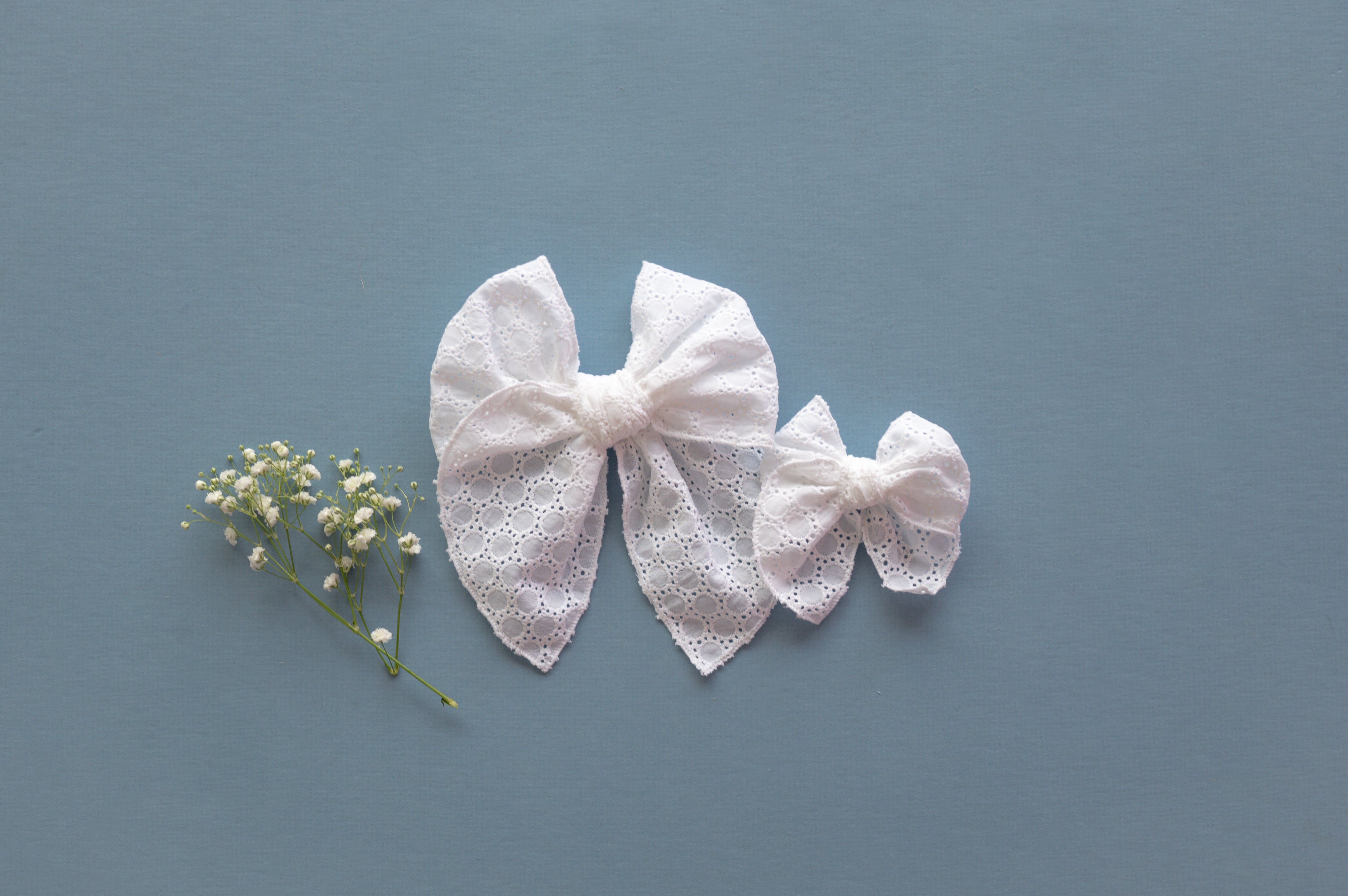 White Eyelet | Petite Party Bow