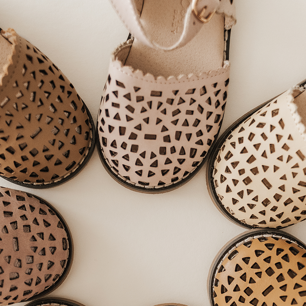 Leather Pocket Sandal | Color 'Dusty Pink' | Hard Sole Consciously Baby