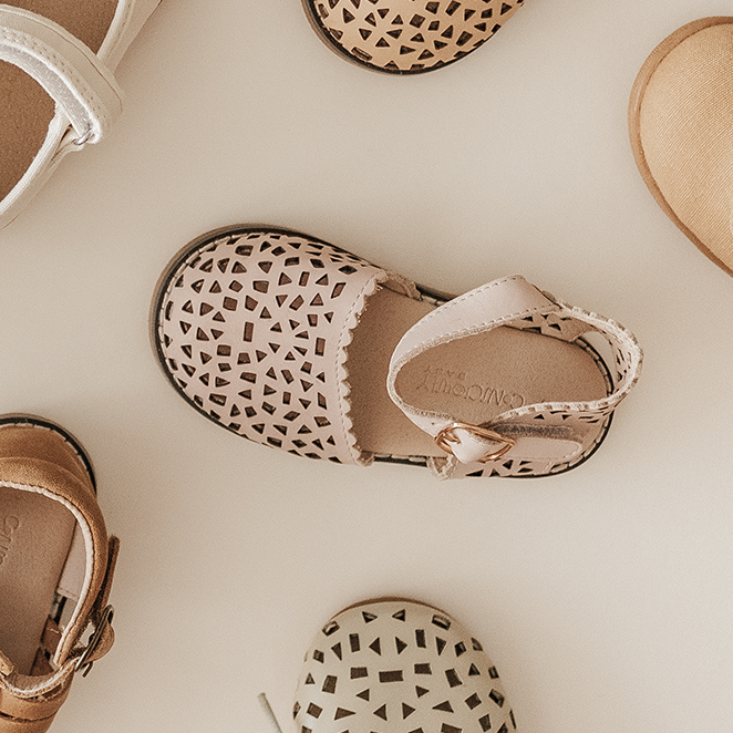 Leather Pocket Sandal | Color 'Dusty Pink' | Hard Sole Consciously Baby