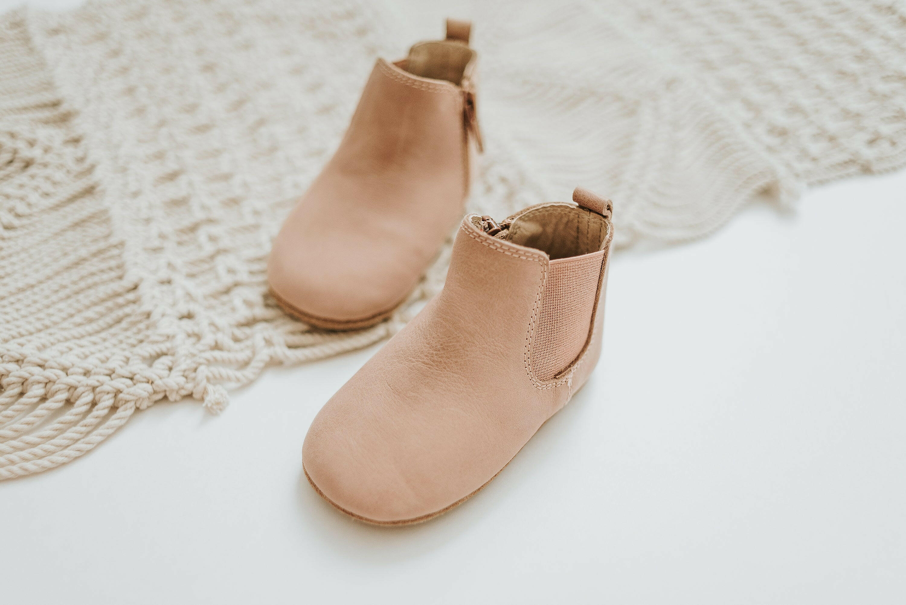 Waxed Leather Chelsea Boot | Color 'Antelope Pink' | Soft Sole  Consciously Baby