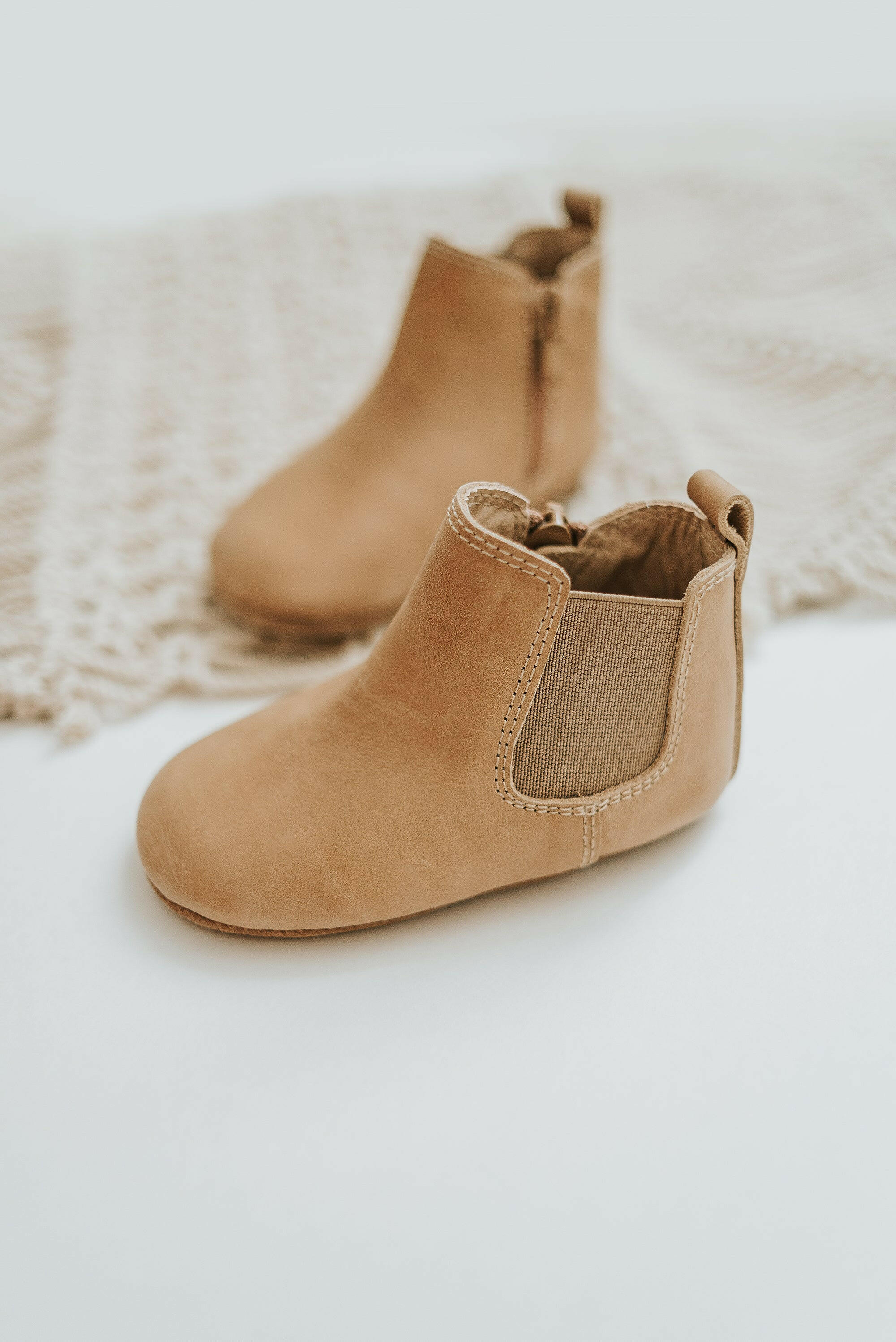 Waxed Leather Chelsea Boot | Color 'Sedona Brown' | Soft Sole  Consciously Baby
