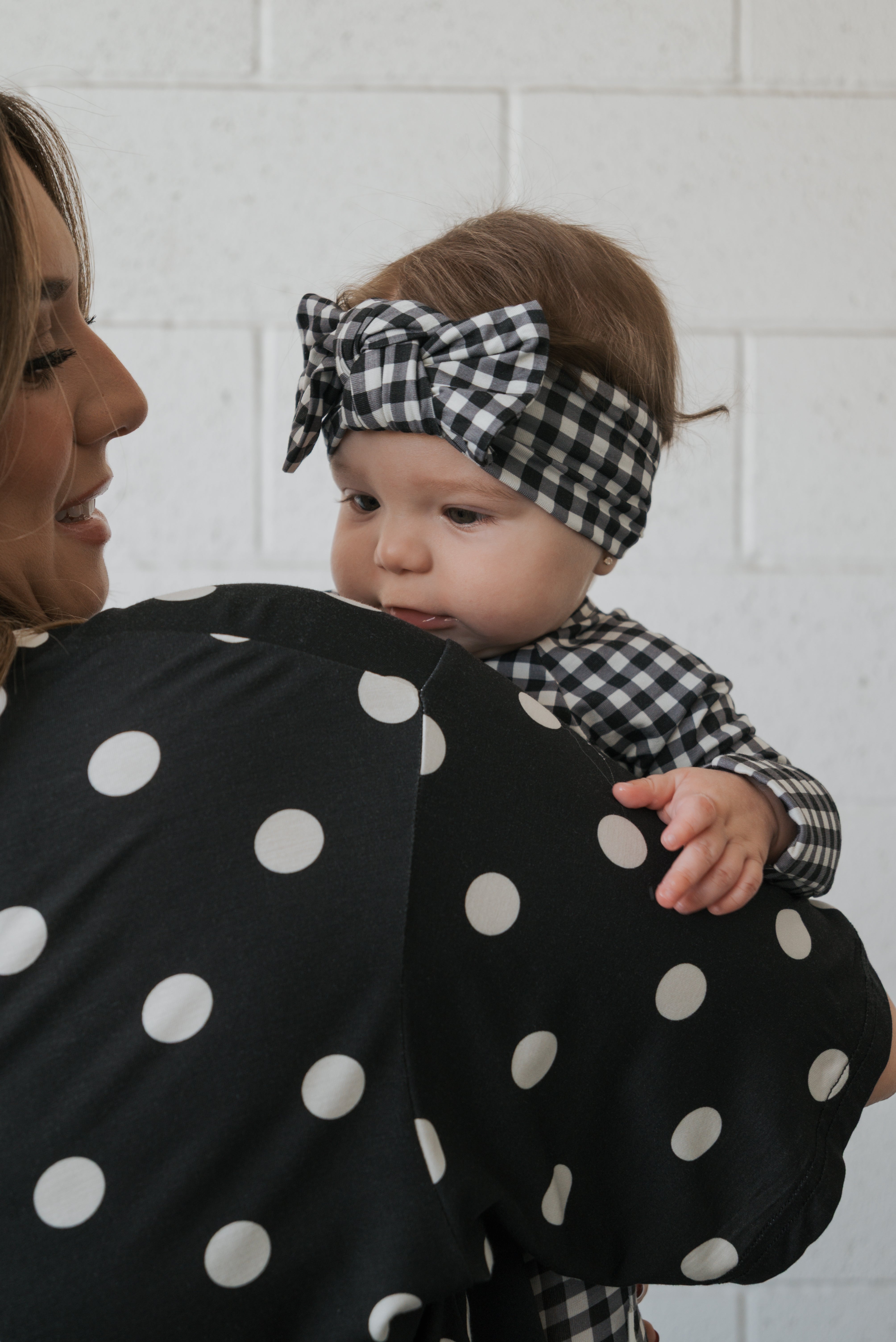 Bamboo Head Wrap | Black Gingham