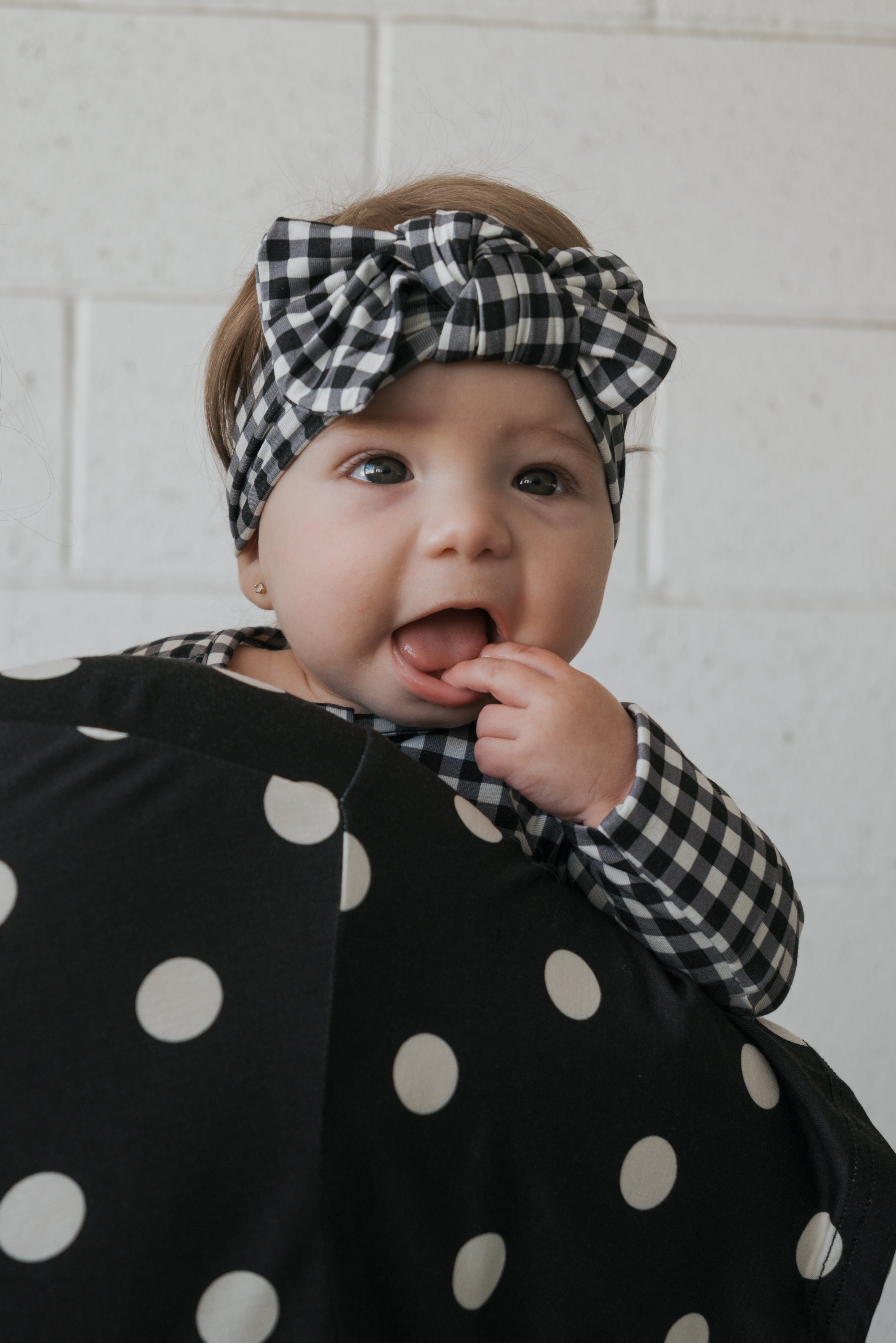 Bamboo Head Wrap | Black Gingham
