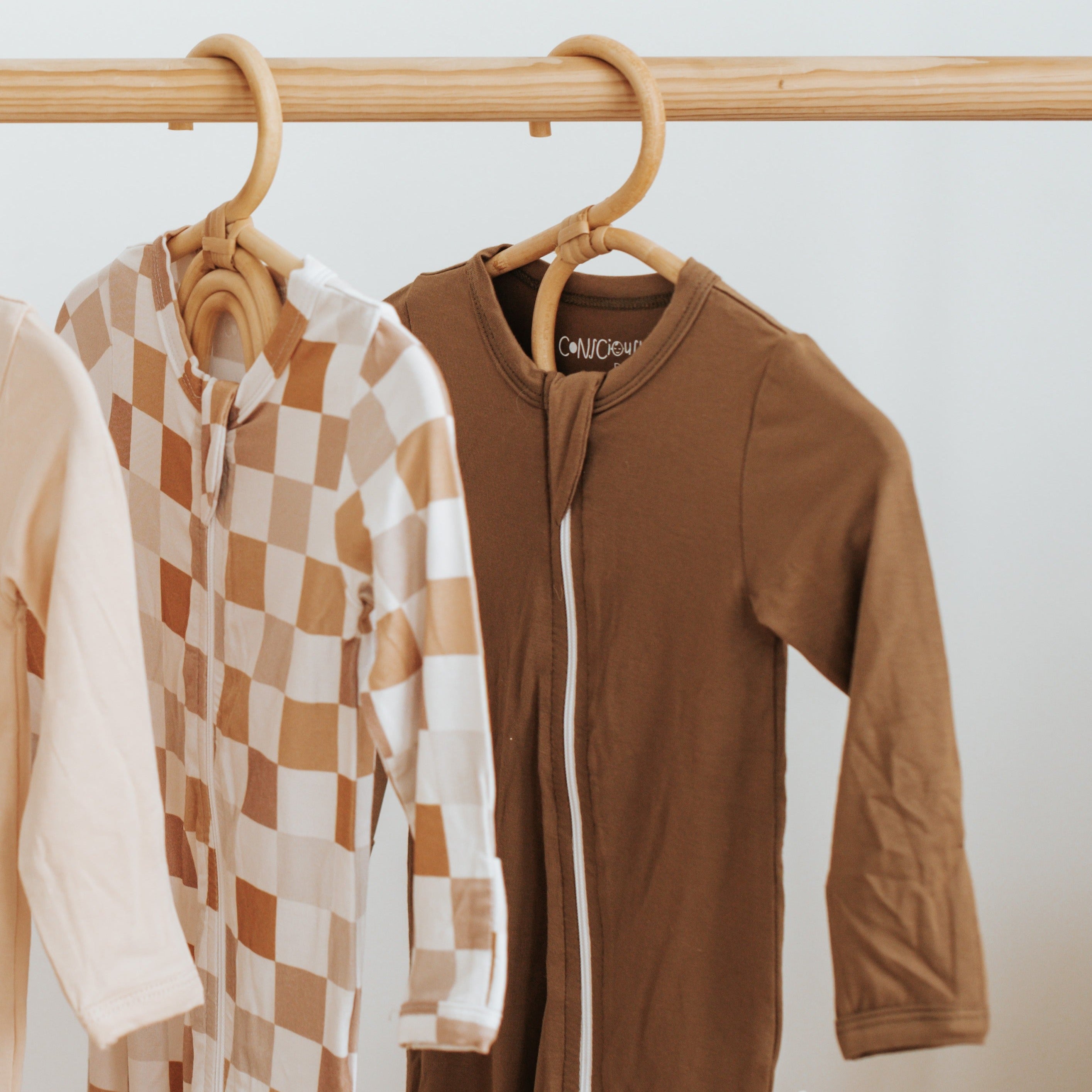 Bamboo Zip Baby Pajamas - Checkered Pajamas Consciously Baby