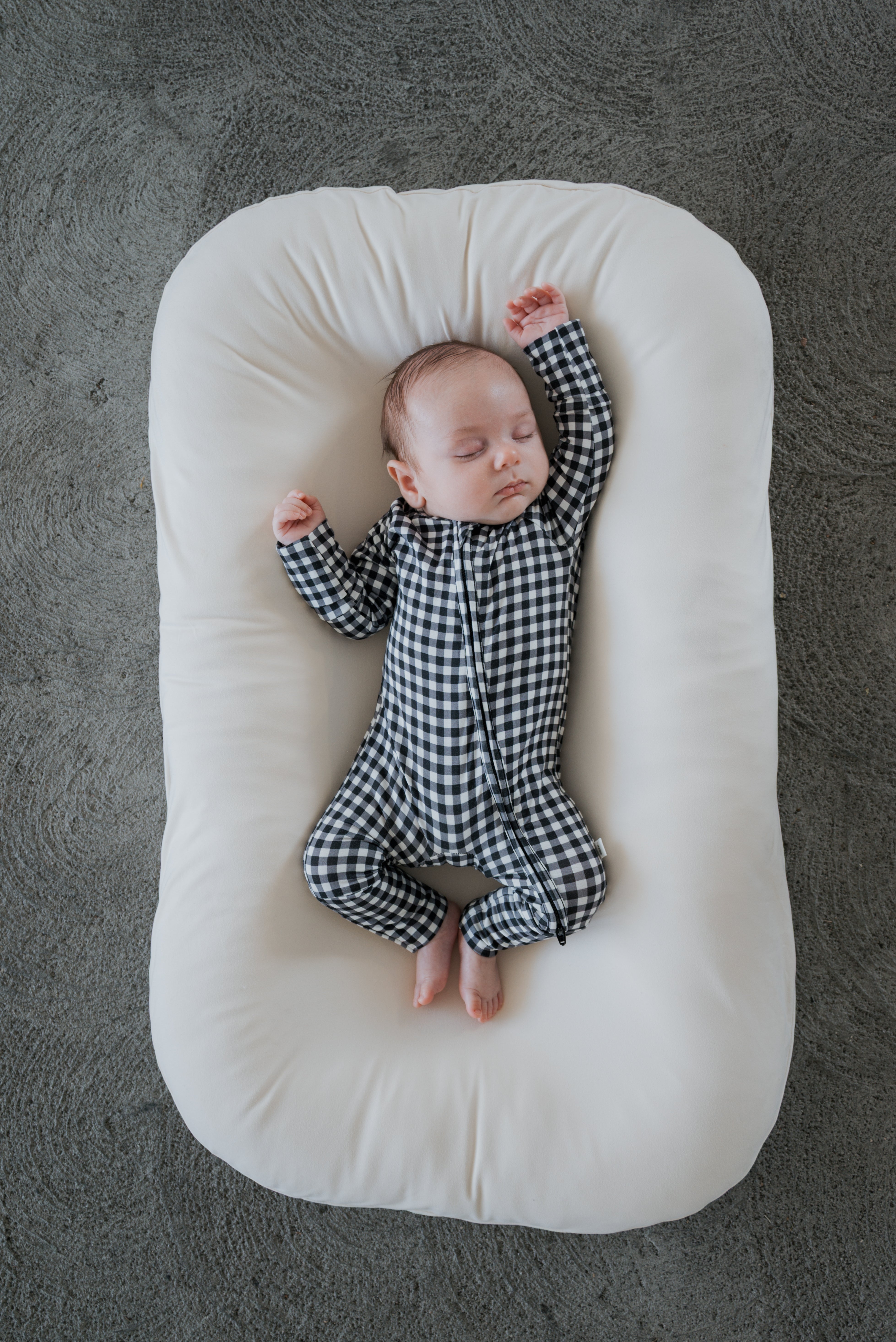 Bamboo Zip Pajamas | Black Gingham
