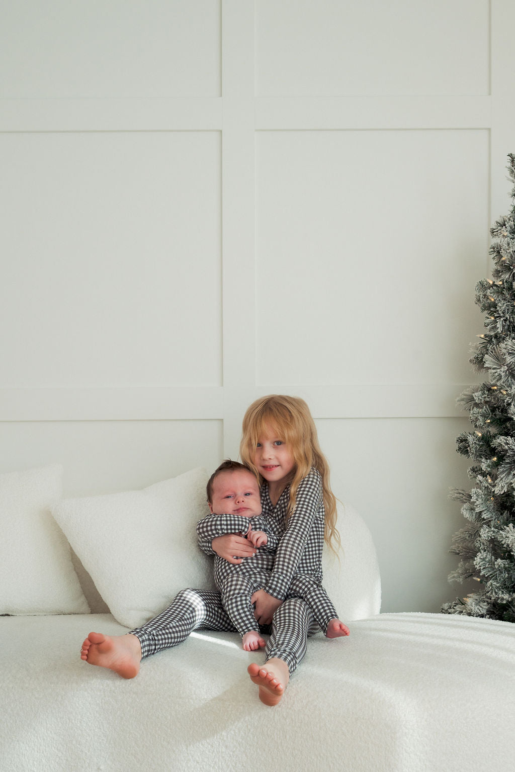Bamboo Two Piece Pajamas | Green Gingham