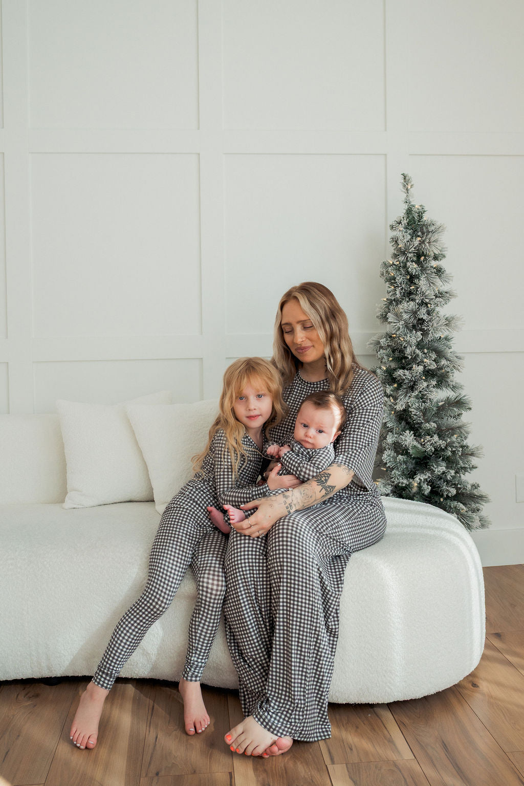 Bamboo Zip Pajamas | Green Gingham