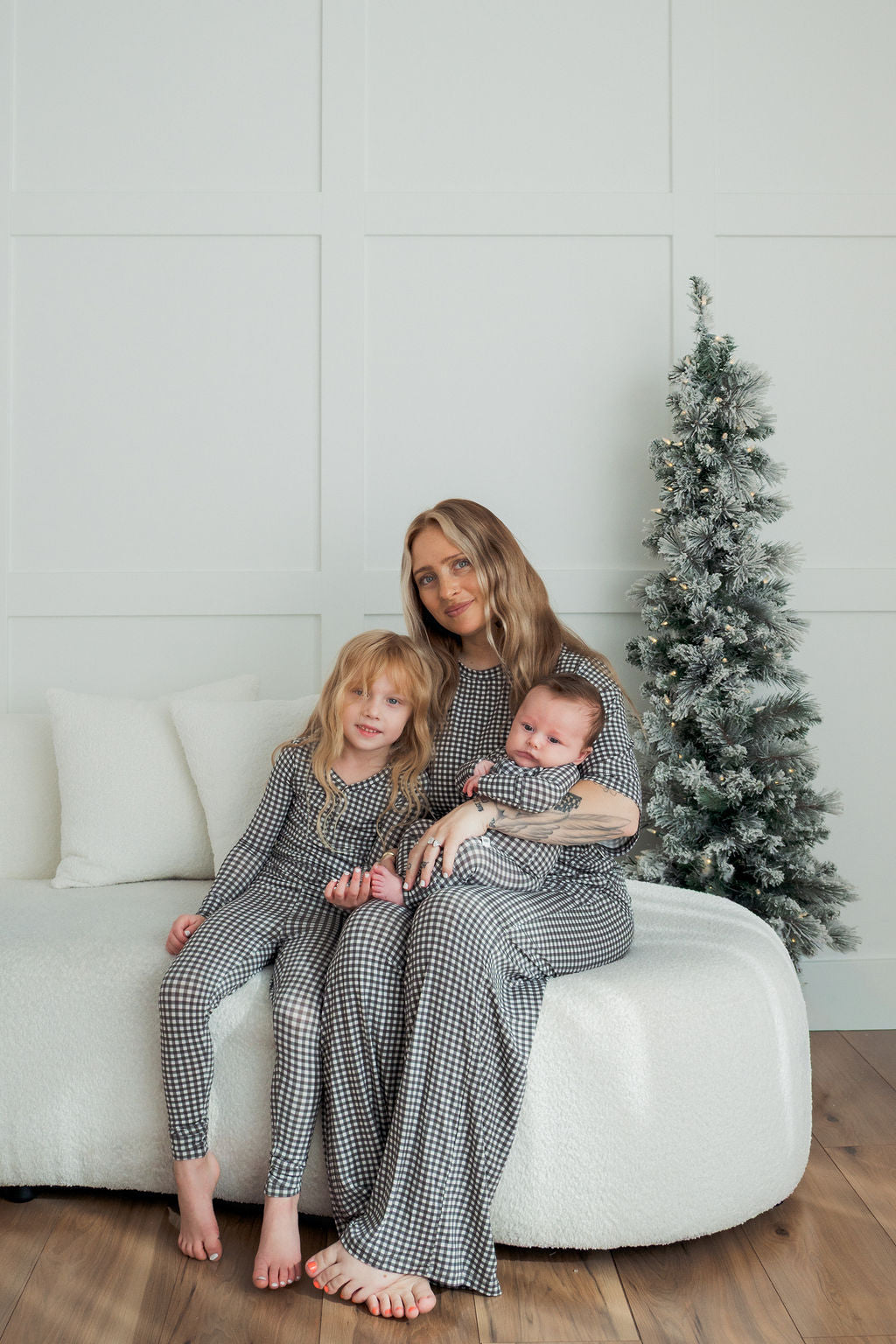 Women's Boxy Tee Lounge Set | Green Gingham