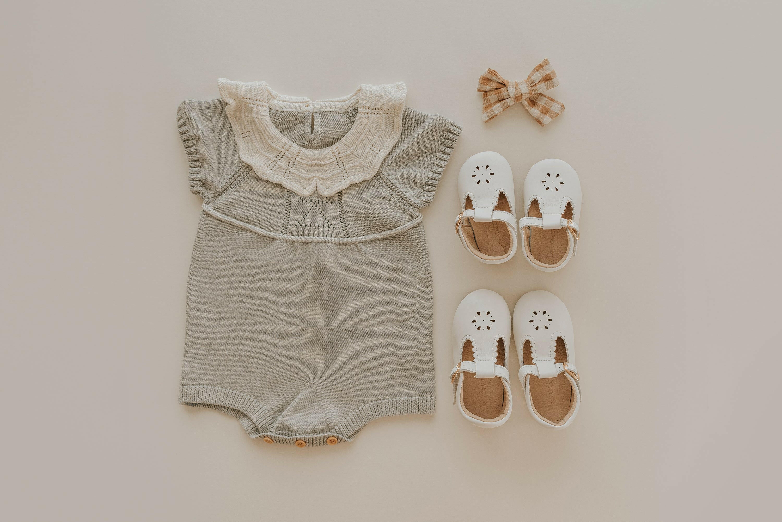 Leather Petal T-Bar | Color 'Cotton White' | Hard Sole Consciously Baby