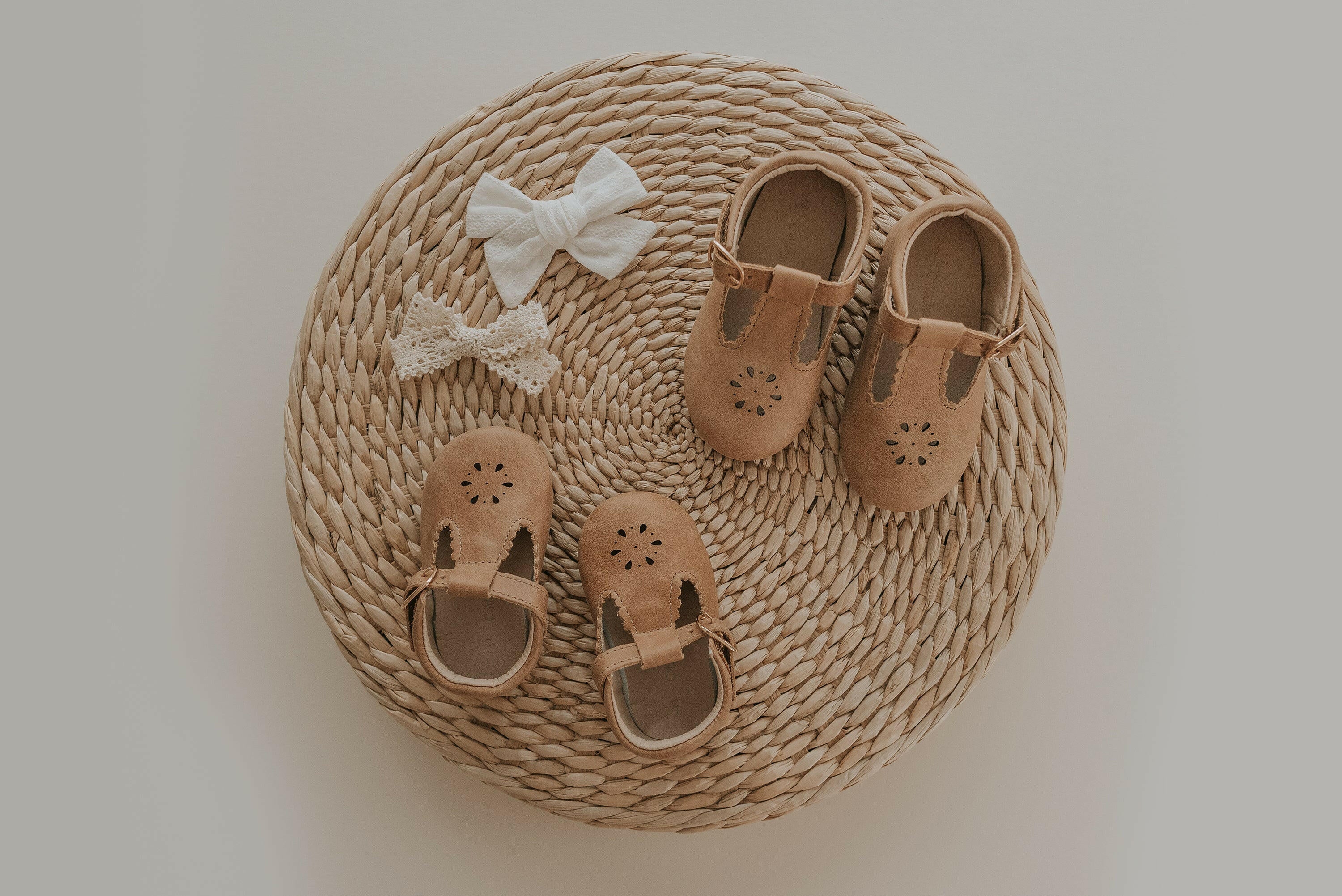 Leather Petal T-Bar | Color 'Aged Camel' | Soft Sole Consciously Baby