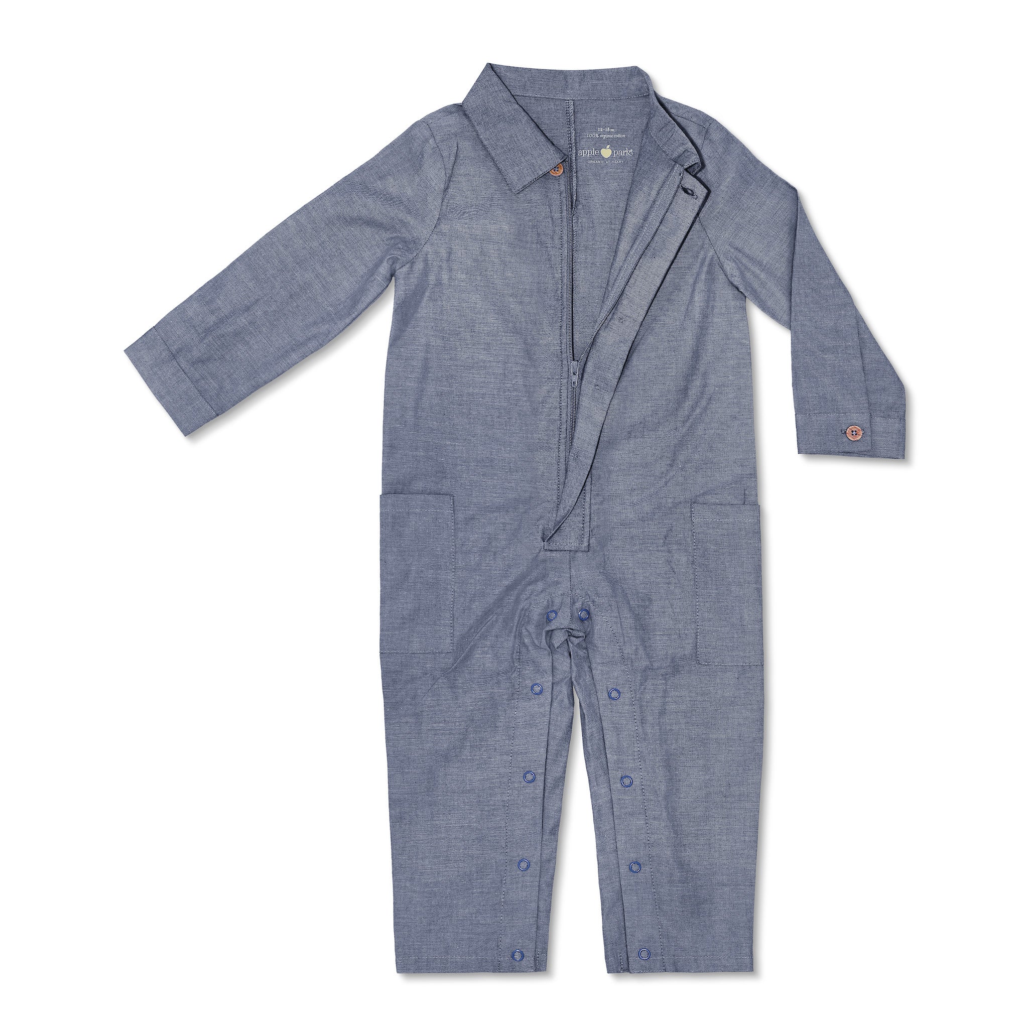 Chambray Long-sleeve Jumpsuit